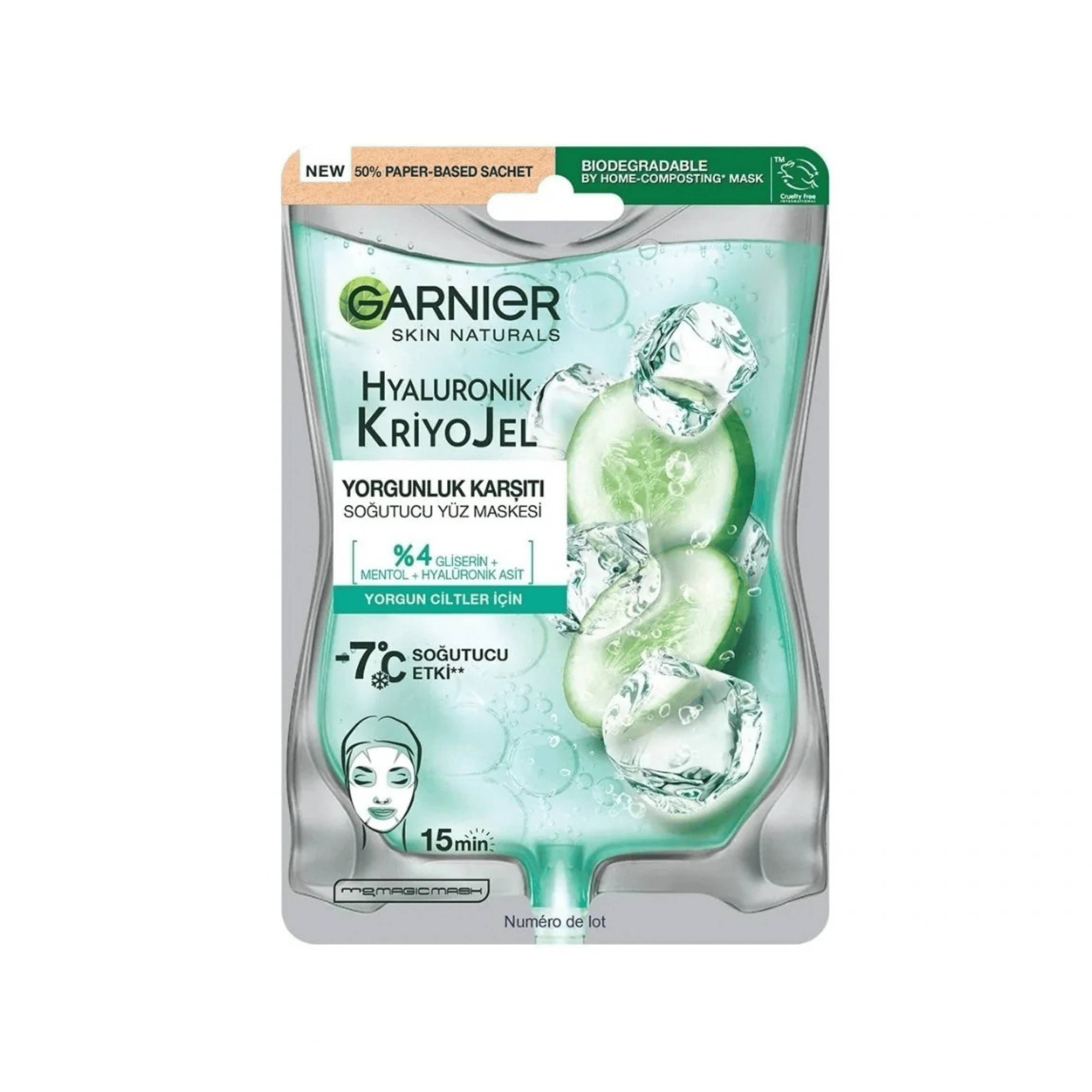 Garnier Hyaluronik Kriyo Jel - Yorgunluk Karşıtı Soğutucu Yüz Maskesi 27gr
