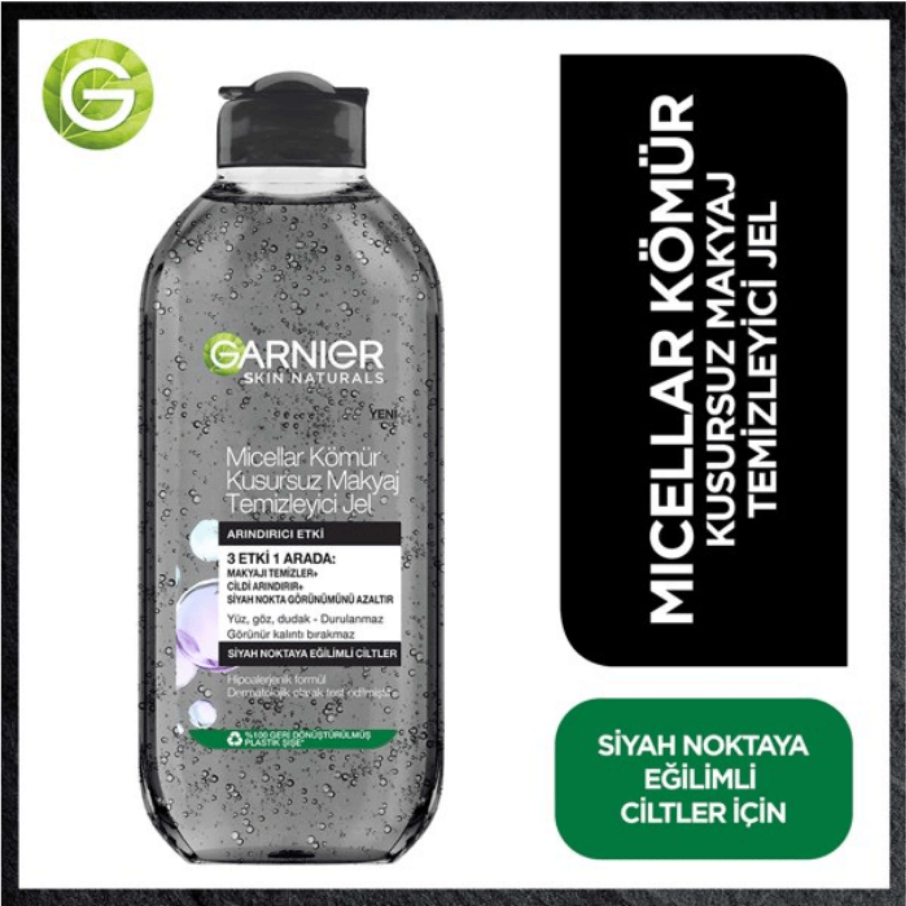 Garnier Micellar Kömür Kusursuz Makyaj Temizleme Jeli 400 ml