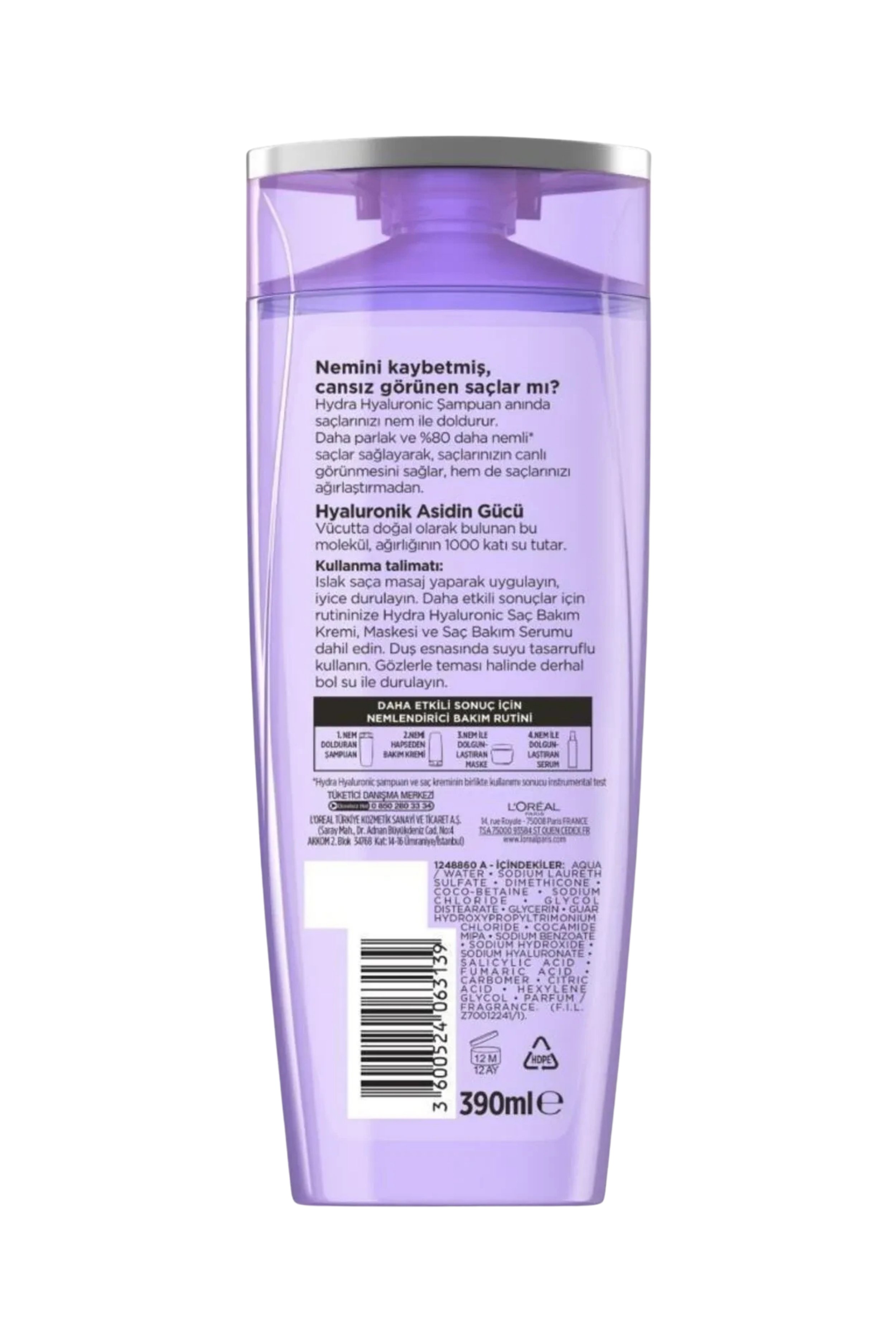 L'Oréal Paris Elseve Hydra (Hyaluronic) Nem Dolduran Şampuan