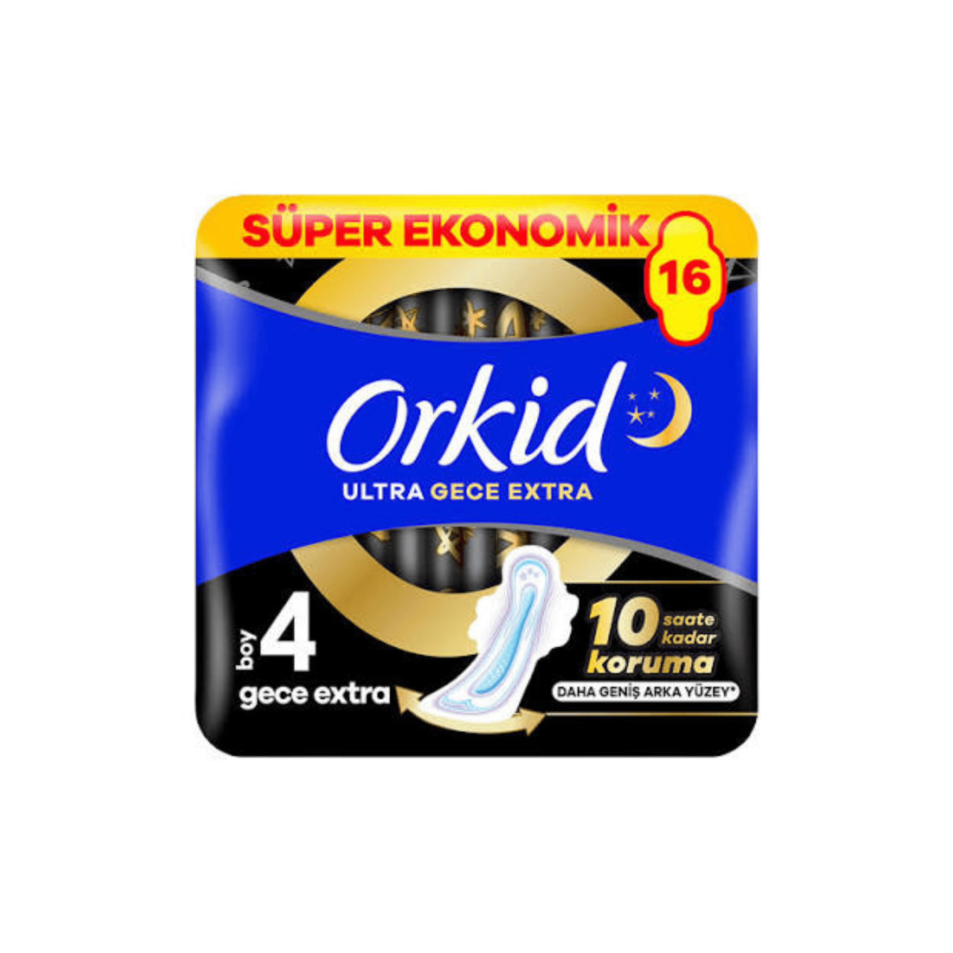 Orkid Ultra Gece Extra (Boy 4) Gece Extra Hijyenik Ped 16 'lı