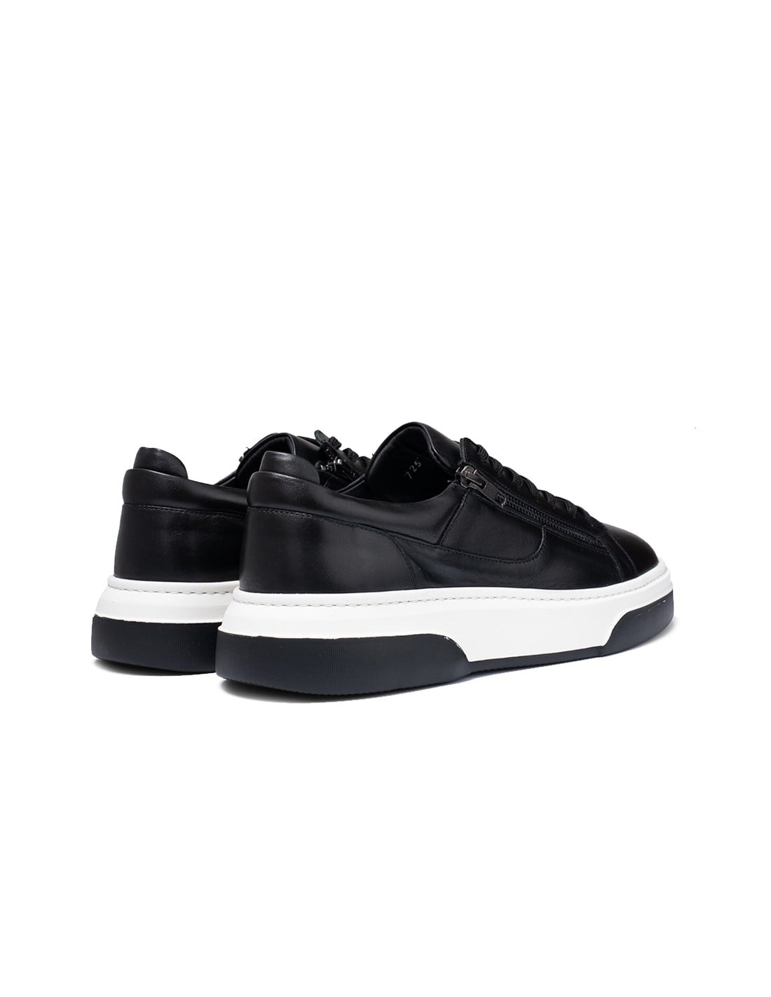 382-03 Fermuar Detaylı Siyah Erkek Sneaker