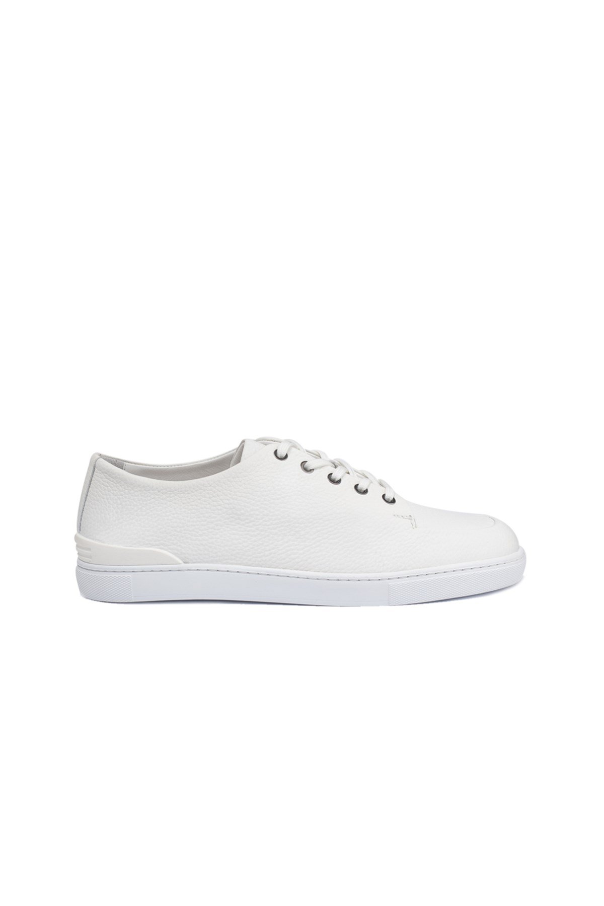 Aksesuar Detaylı Beyaz Erkek Deri Sneaker Ayakkabı