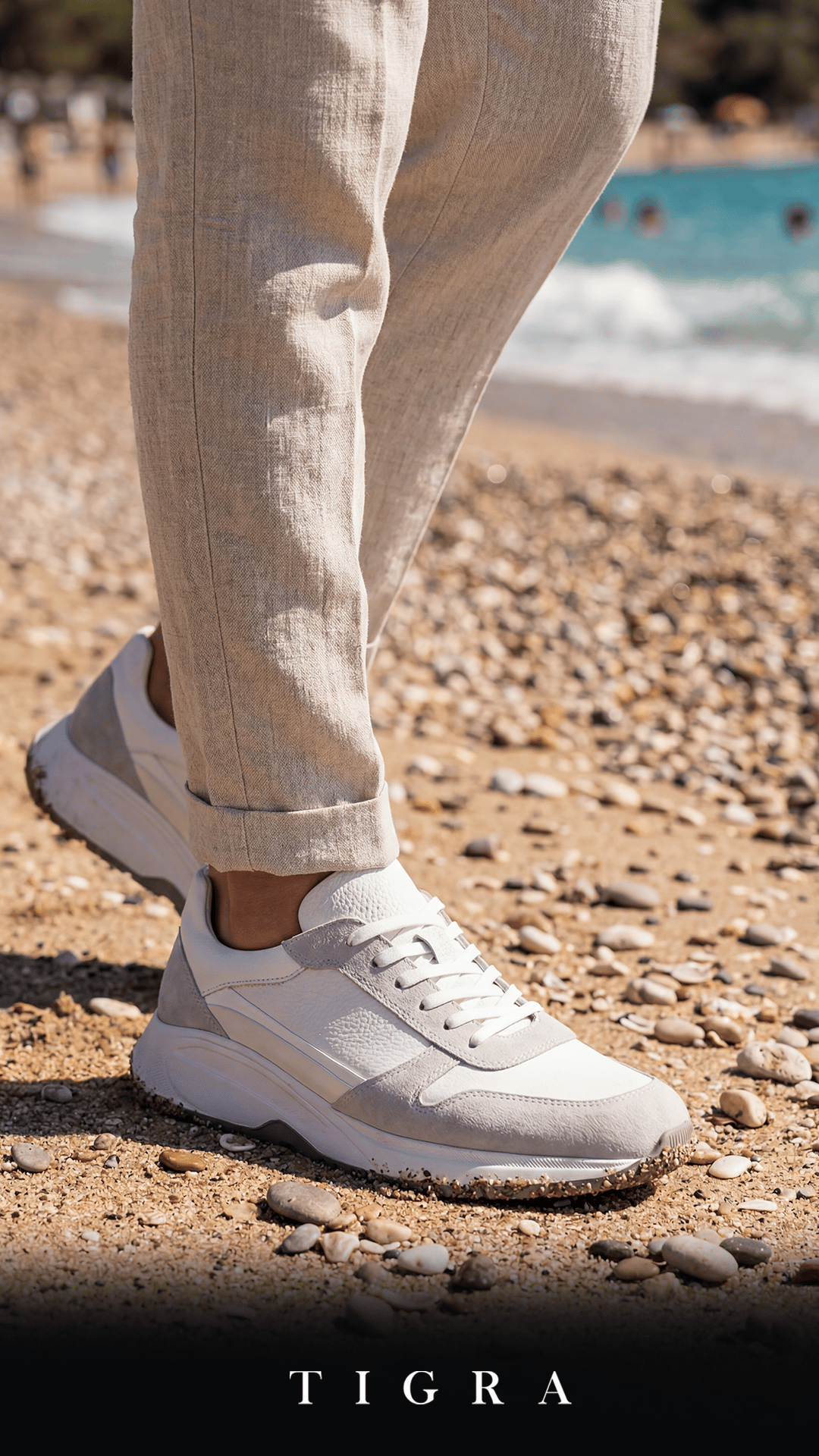 Beyaz Deri Erkek Sneaker Ayakkabı