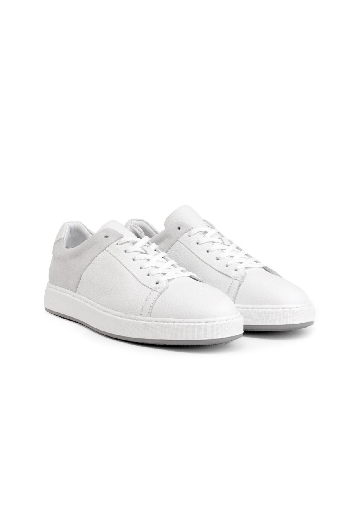 Beyaz Erkek Deri Sneaker Ayakkabı
