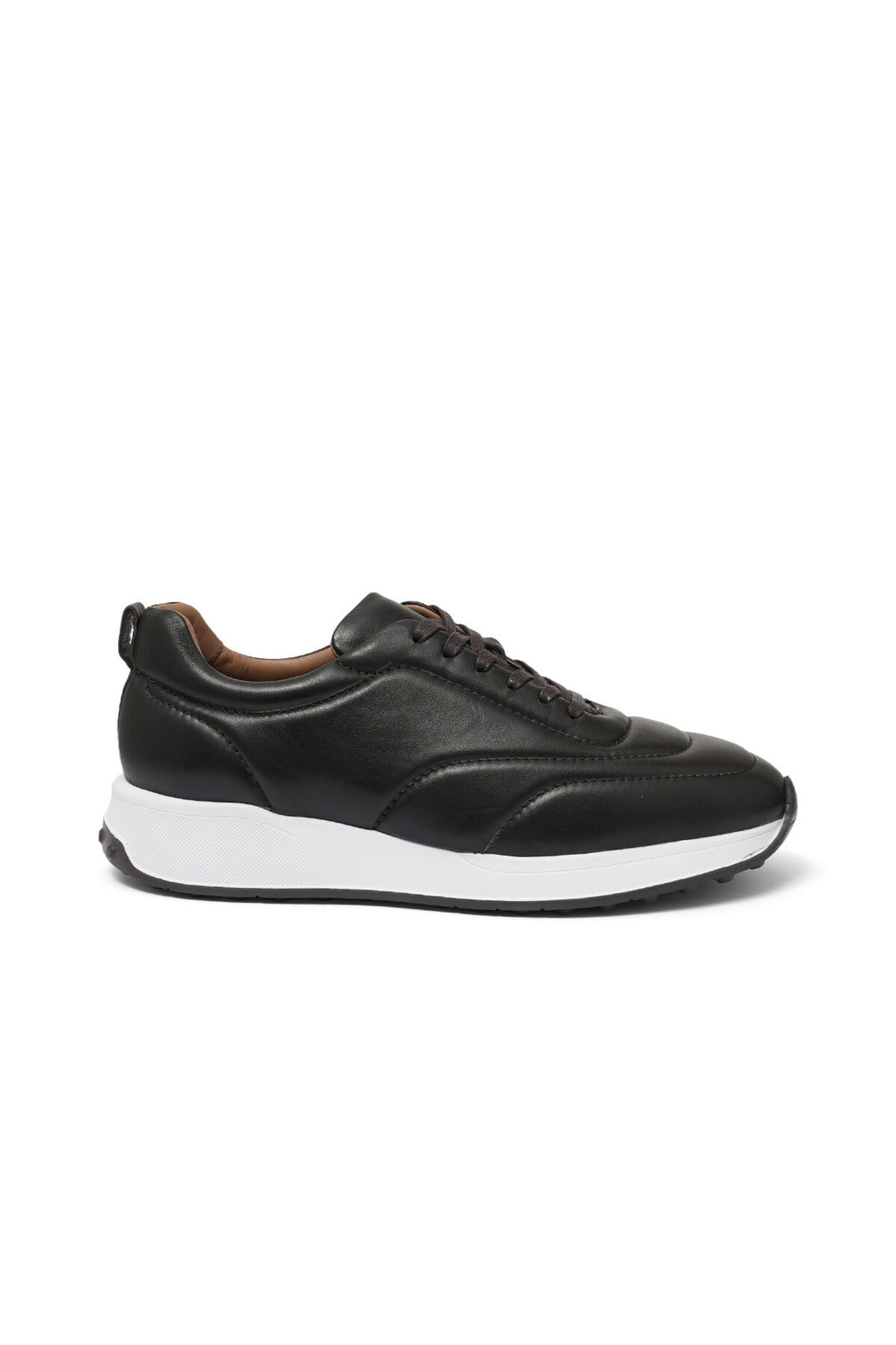 Erkek Kahverengi Deri Sneaker Ayakkabı
