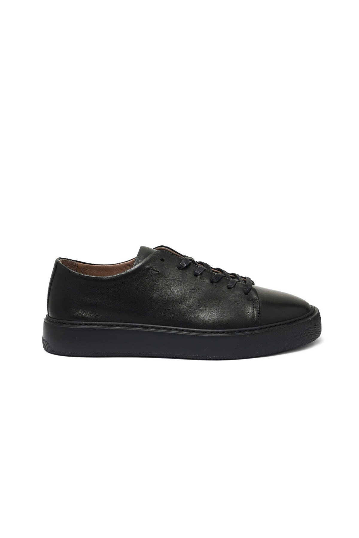 Erkek Siyah Deri Sneaker Ayakkabı