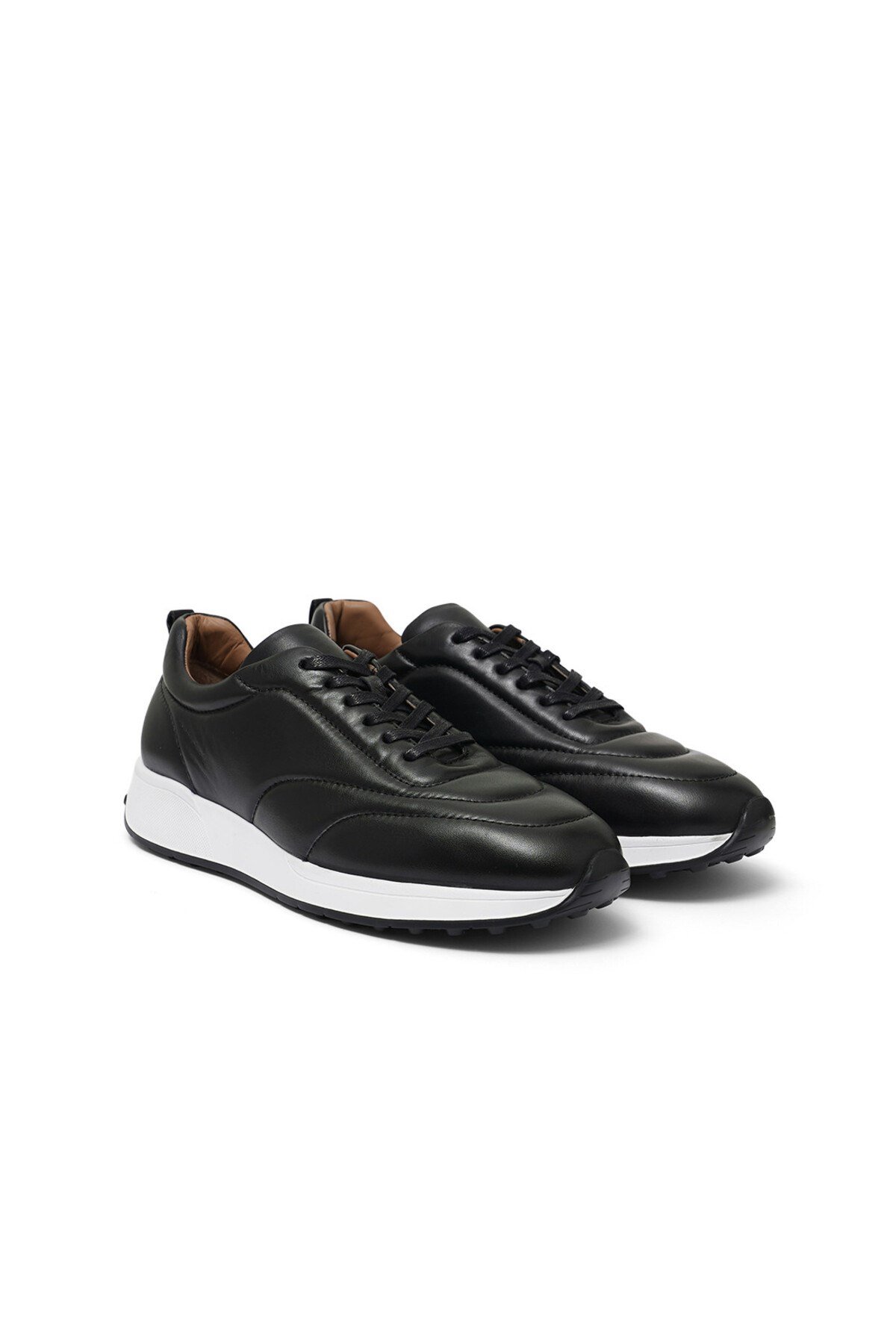 Erkek Siyah Deri Sneaker Ayakkabı