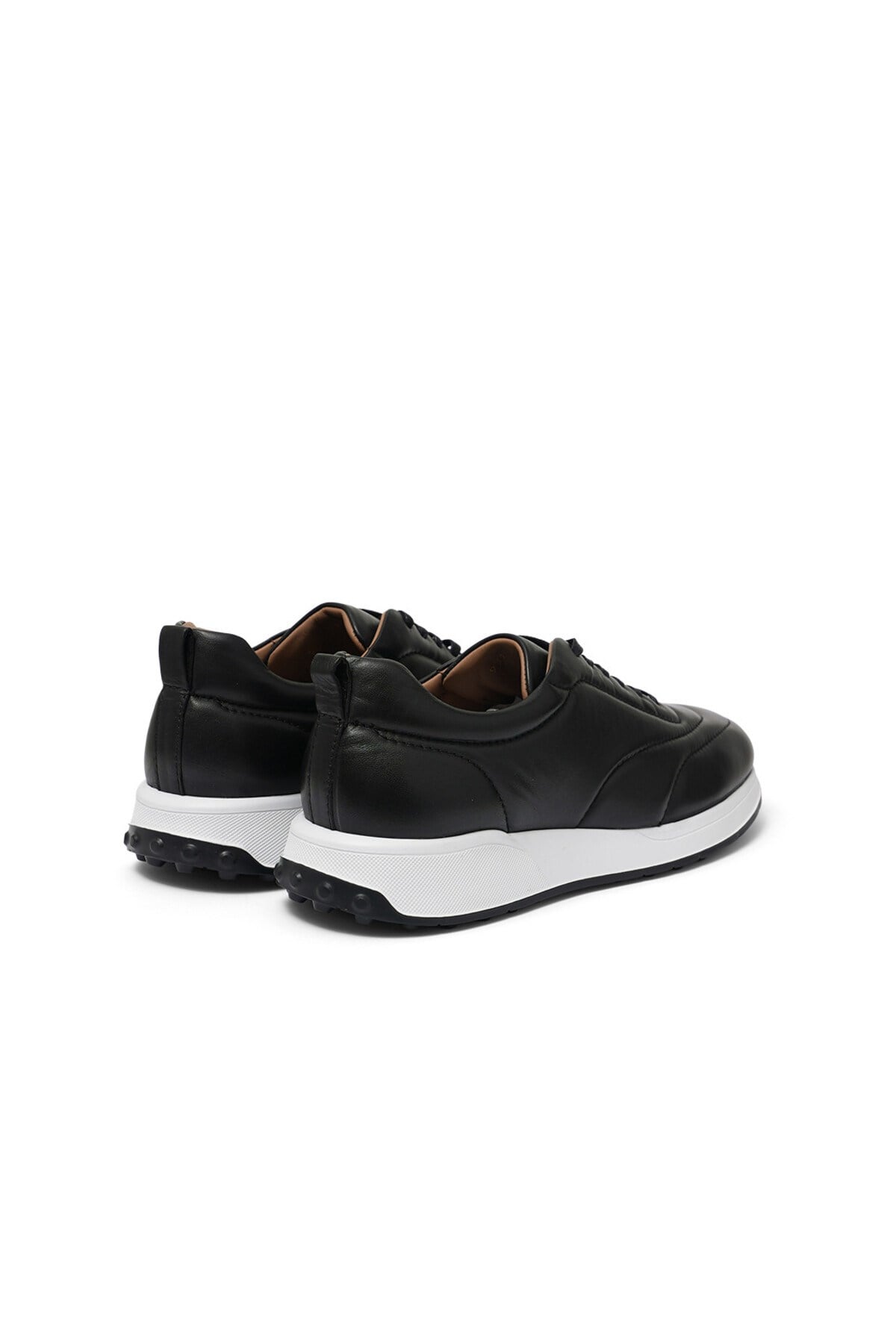 Erkek Siyah Deri Sneaker Ayakkabı