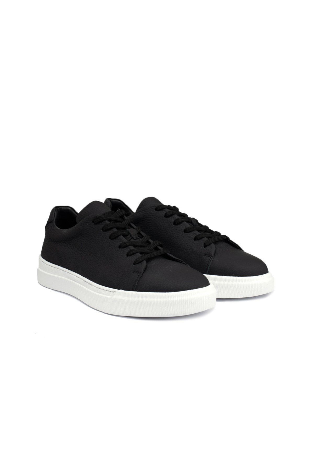 Erkek Siyah Deri Sneaker Ayakkabı