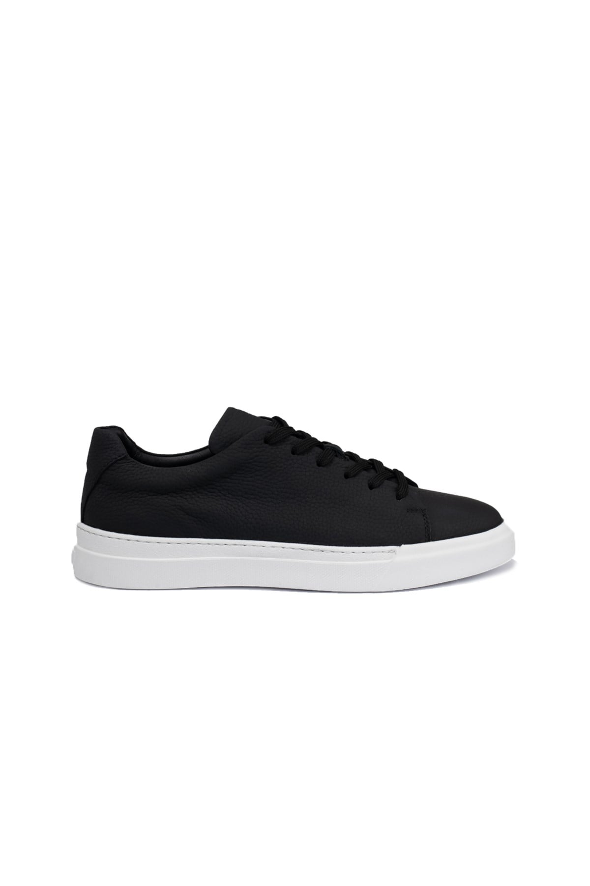 Erkek Siyah Deri Sneaker Ayakkabı