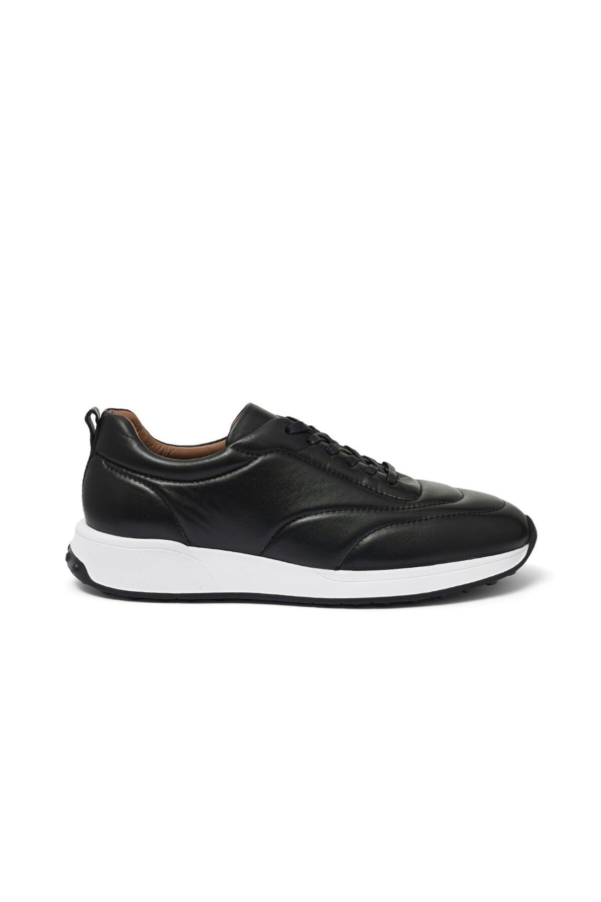 Erkek Siyah Deri Sneaker Ayakkabı
