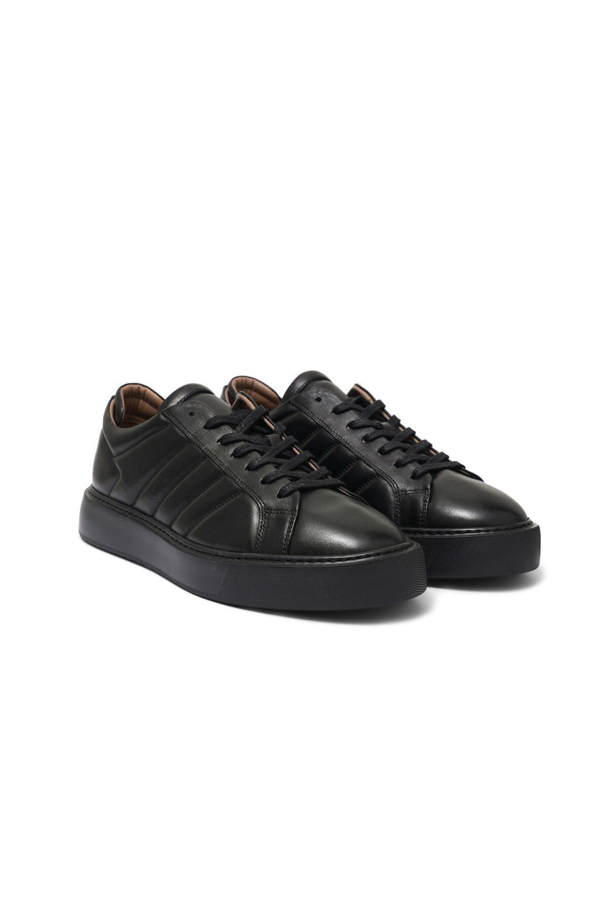 Erkek Siyah Deri Sneaker Ayakkabı