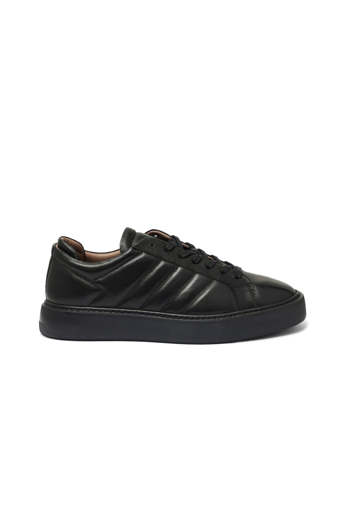 Erkek Siyah Deri Sneaker Ayakkabı
