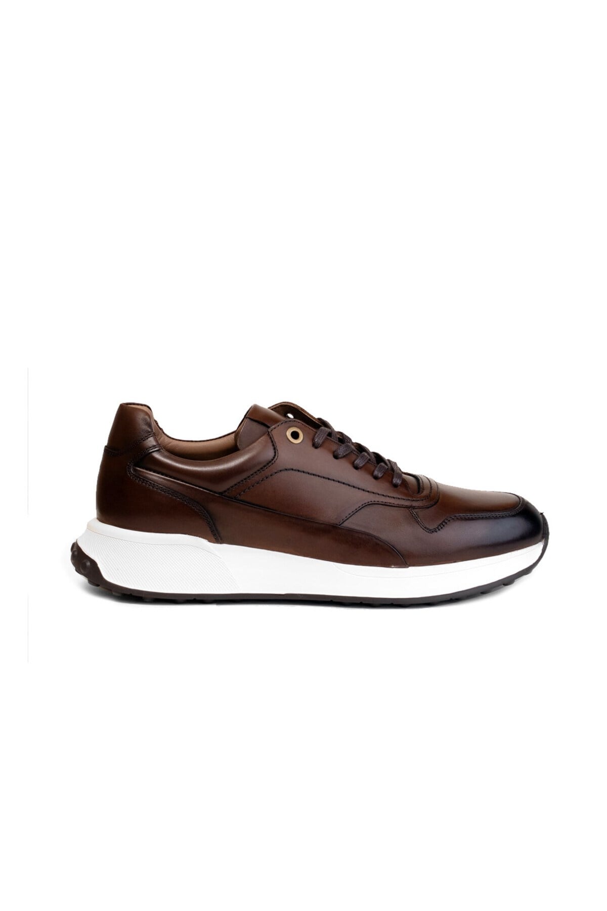 Erkek Sneaker Kahverengi Deri Ayakkabı