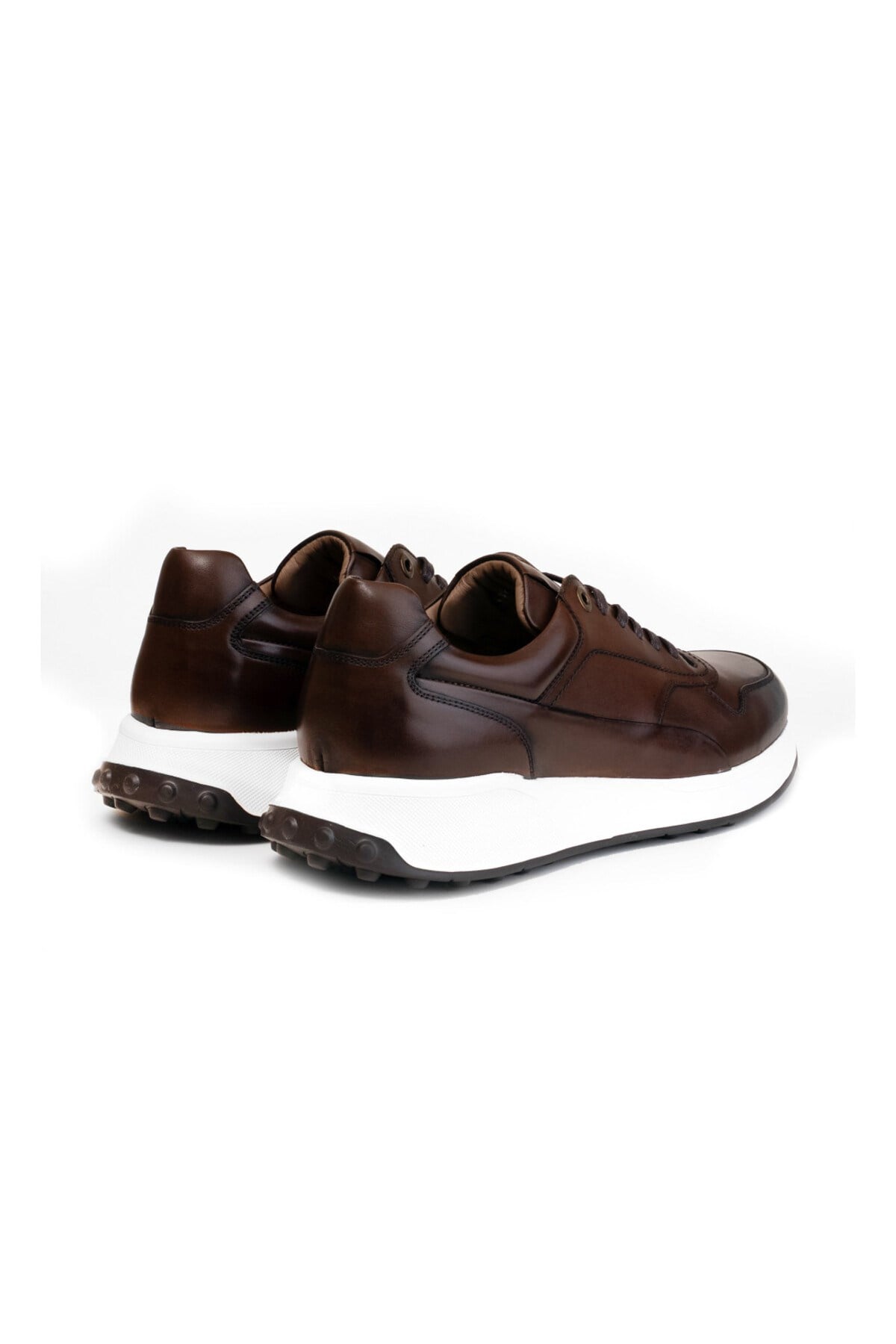 Erkek Sneaker Kahverengi Deri Ayakkabı