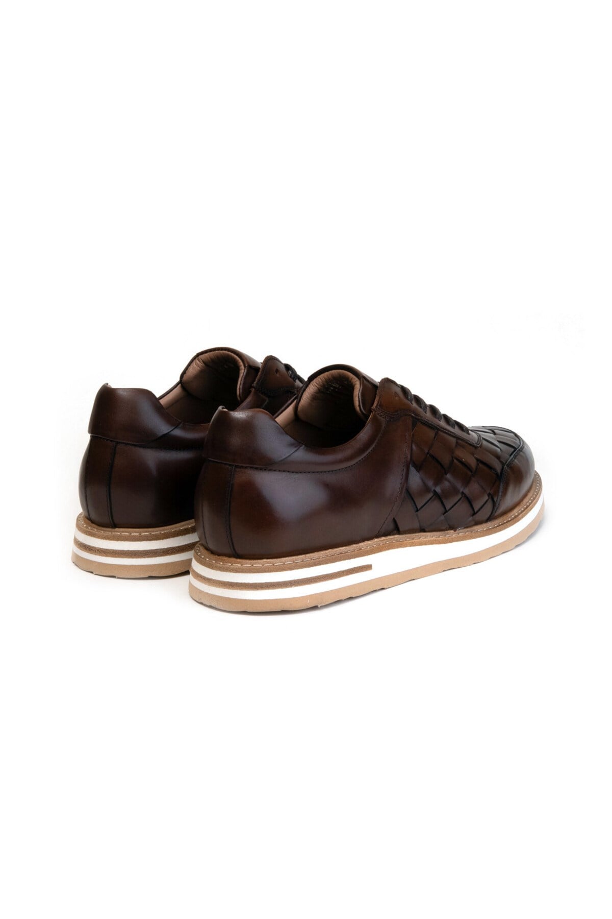 Erkek Sneaker Kahverengi Deri Ayakkabı