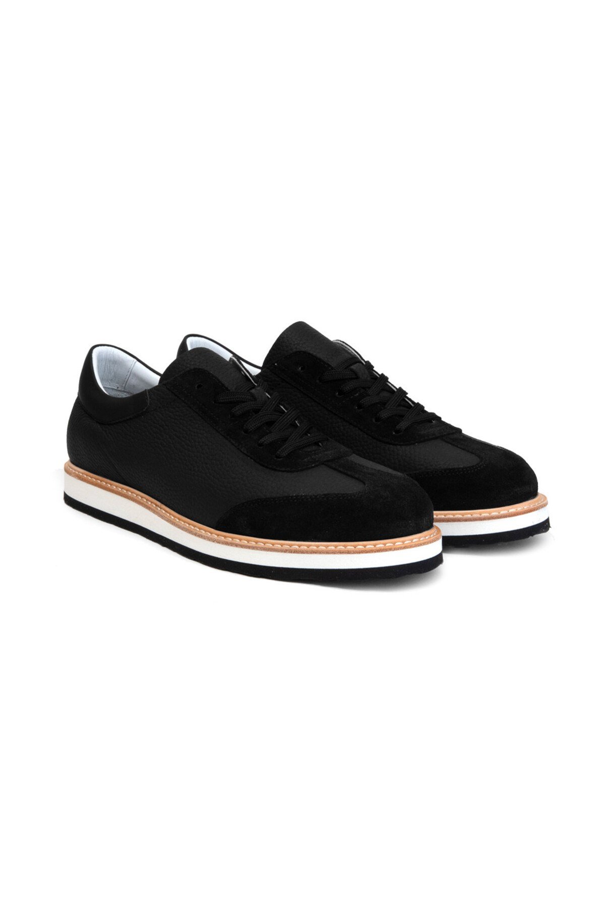 Erkek Sneaker Siyah Deri Ayakkabı