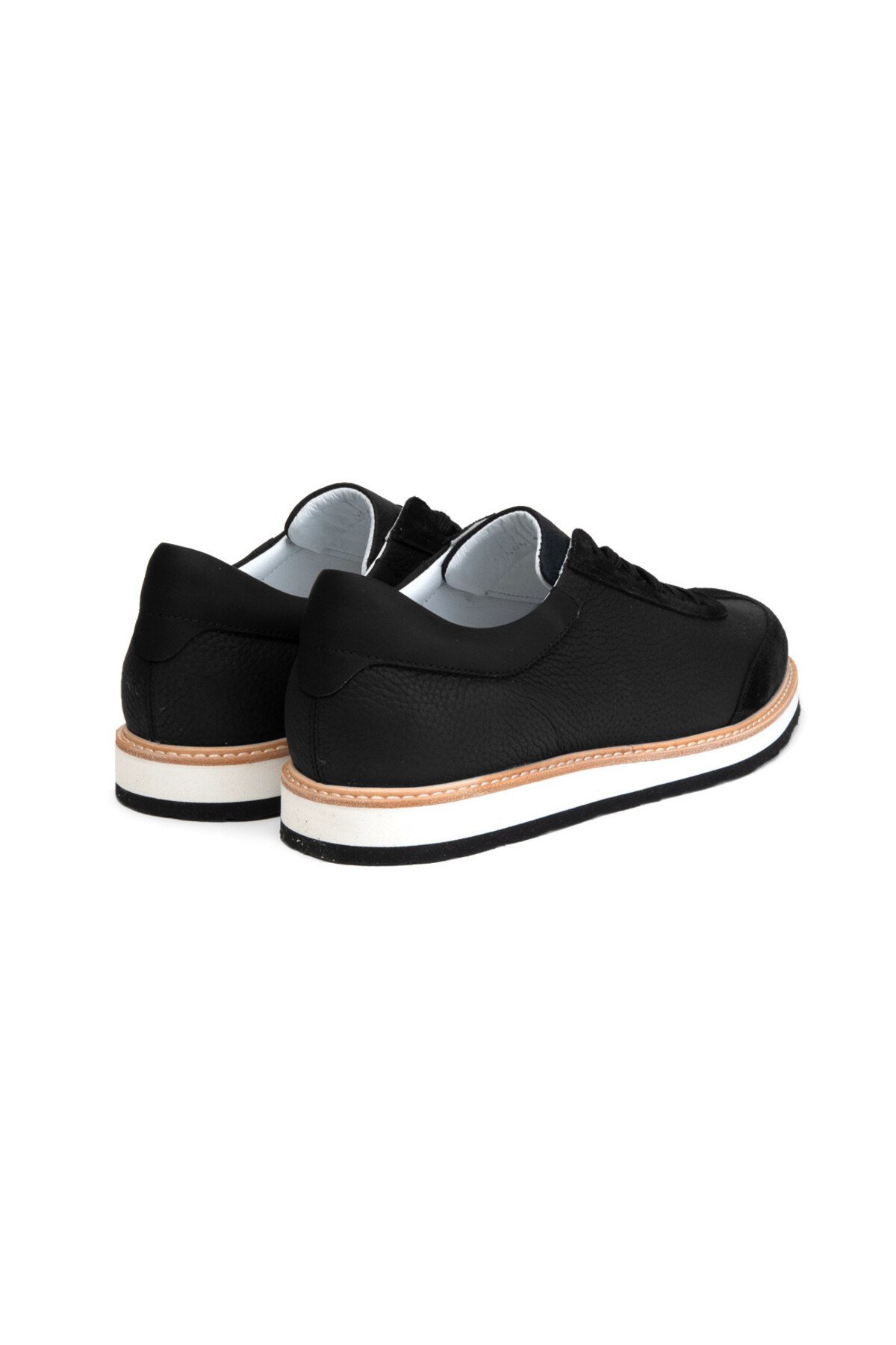 Erkek Sneaker Siyah Deri Ayakkabı