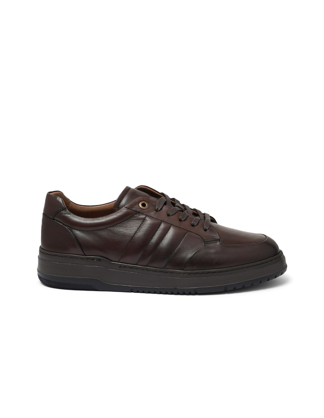 Kahverengi Deri Erkek Sneaker Ayakkabı