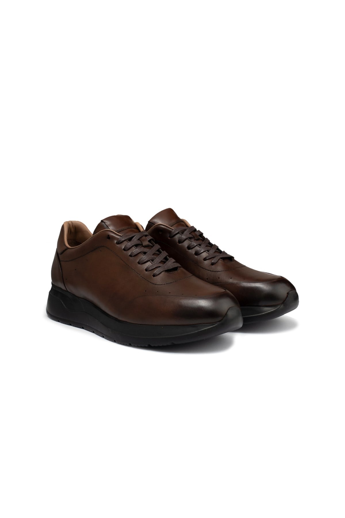 Kahverengi Erkek Sneaker Deri Ayakkabı