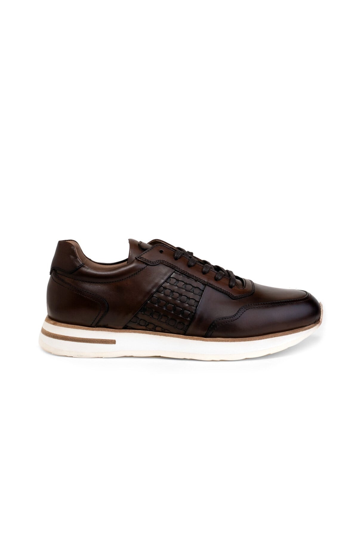 Kahverengi Örgülü Erkek Sneaker Ayakkabı