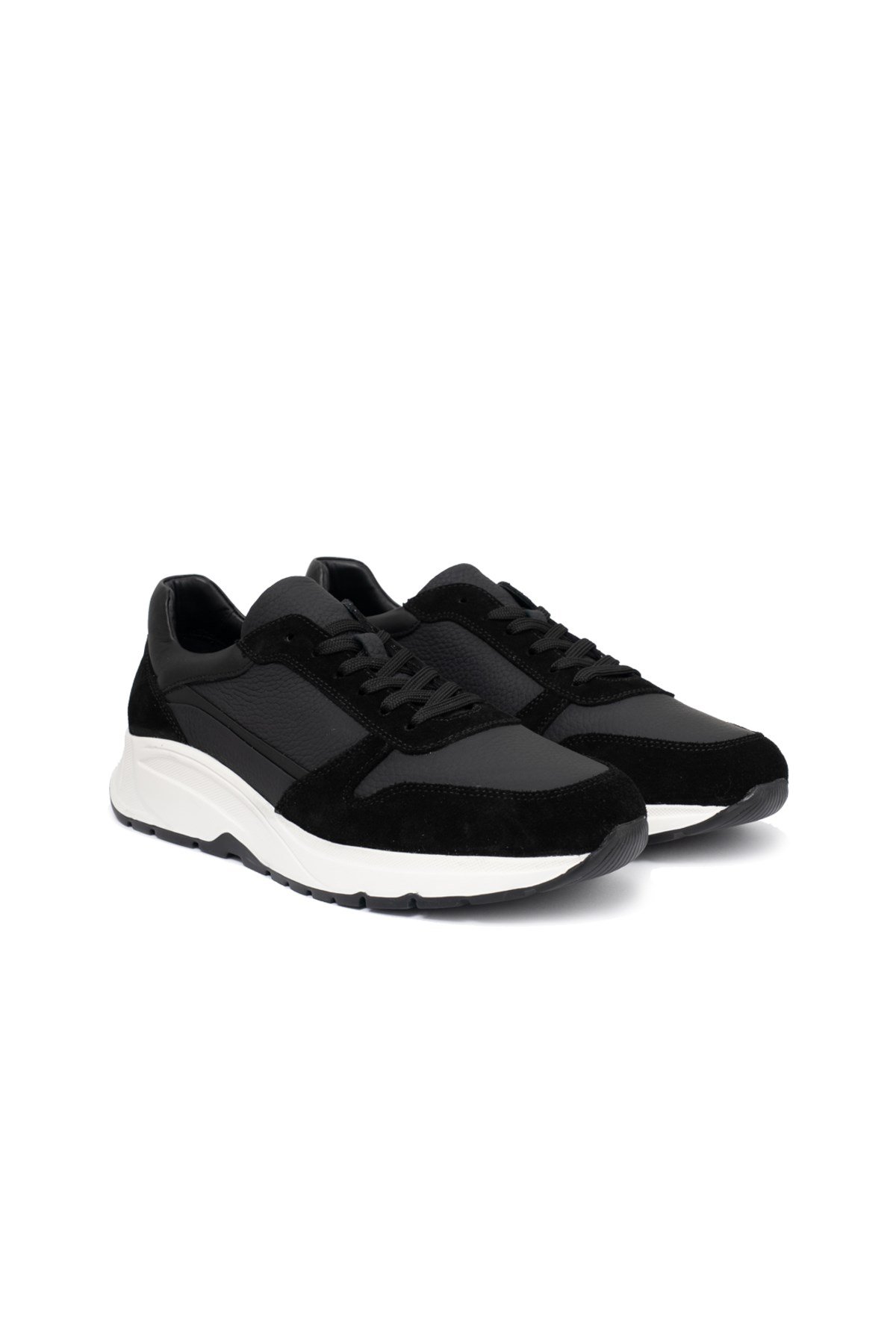 Siyah Deri Erkek Sneaker Ayakkabı