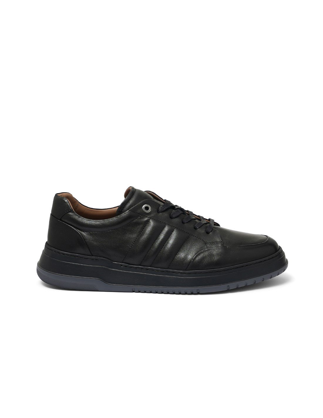 Siyah Deri Erkek Sneaker Ayakkabı