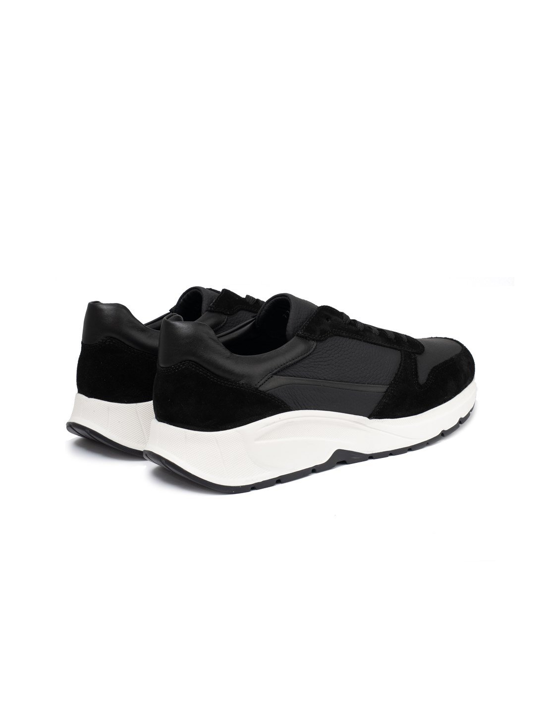 Siyah Deri Erkek Sneaker Ayakkabı