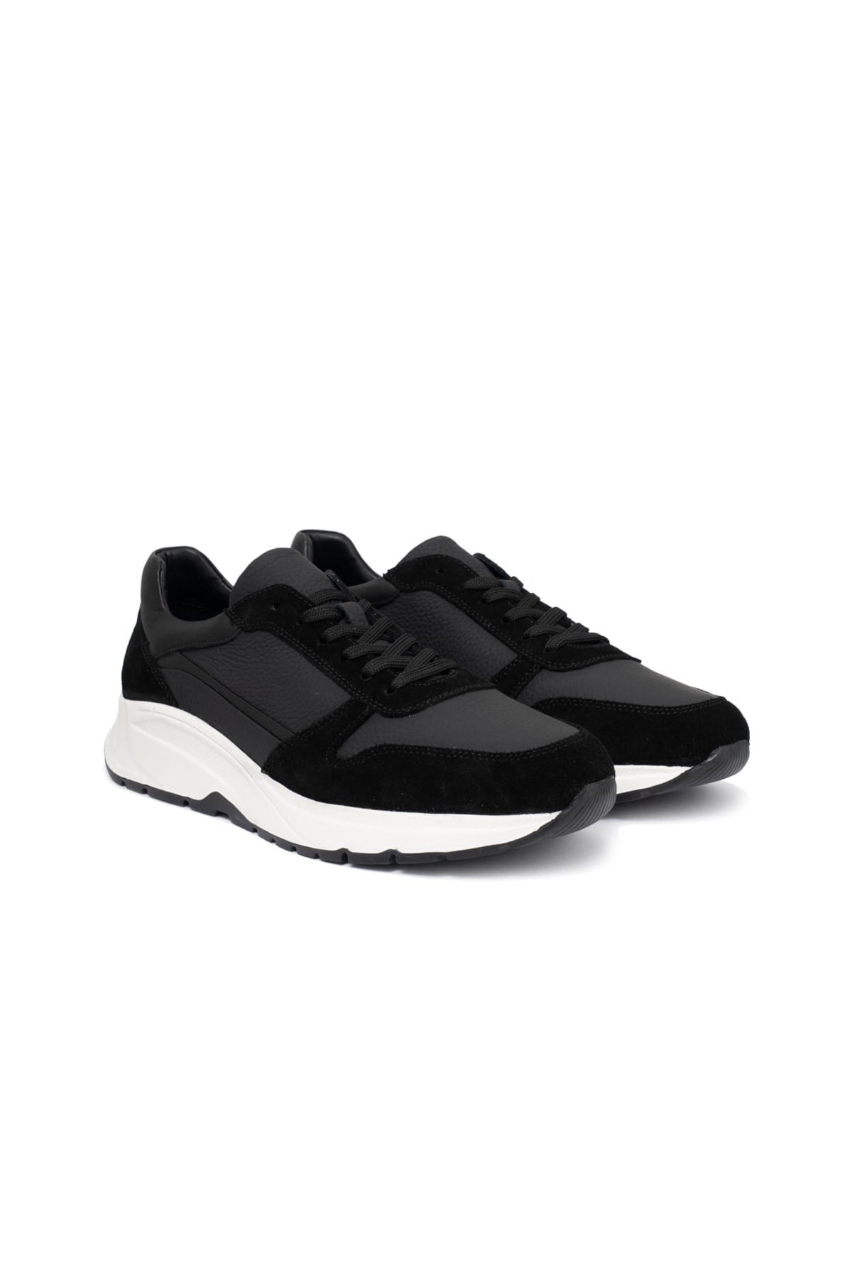 Siyah Deri Erkek Sneaker Ayakkabı