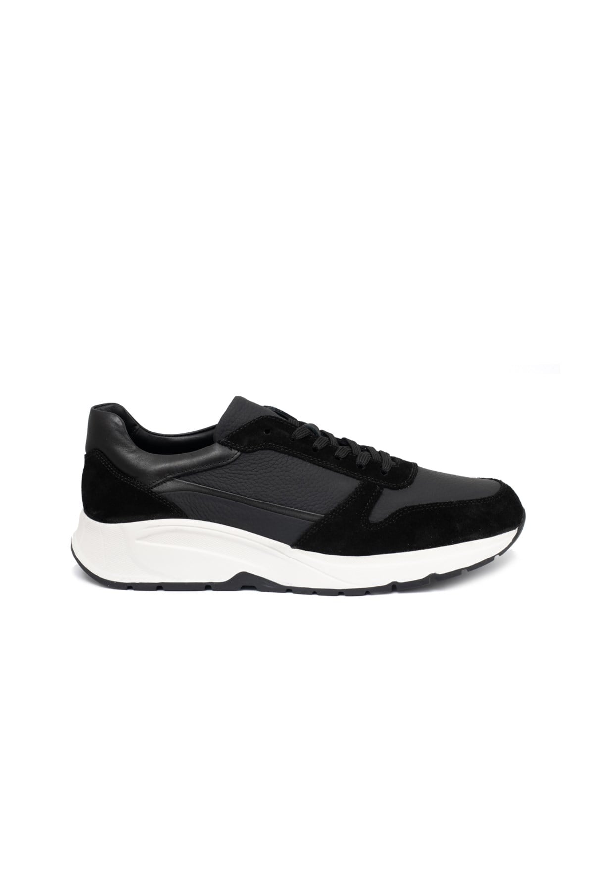 Siyah Deri Erkek Sneaker Ayakkabı