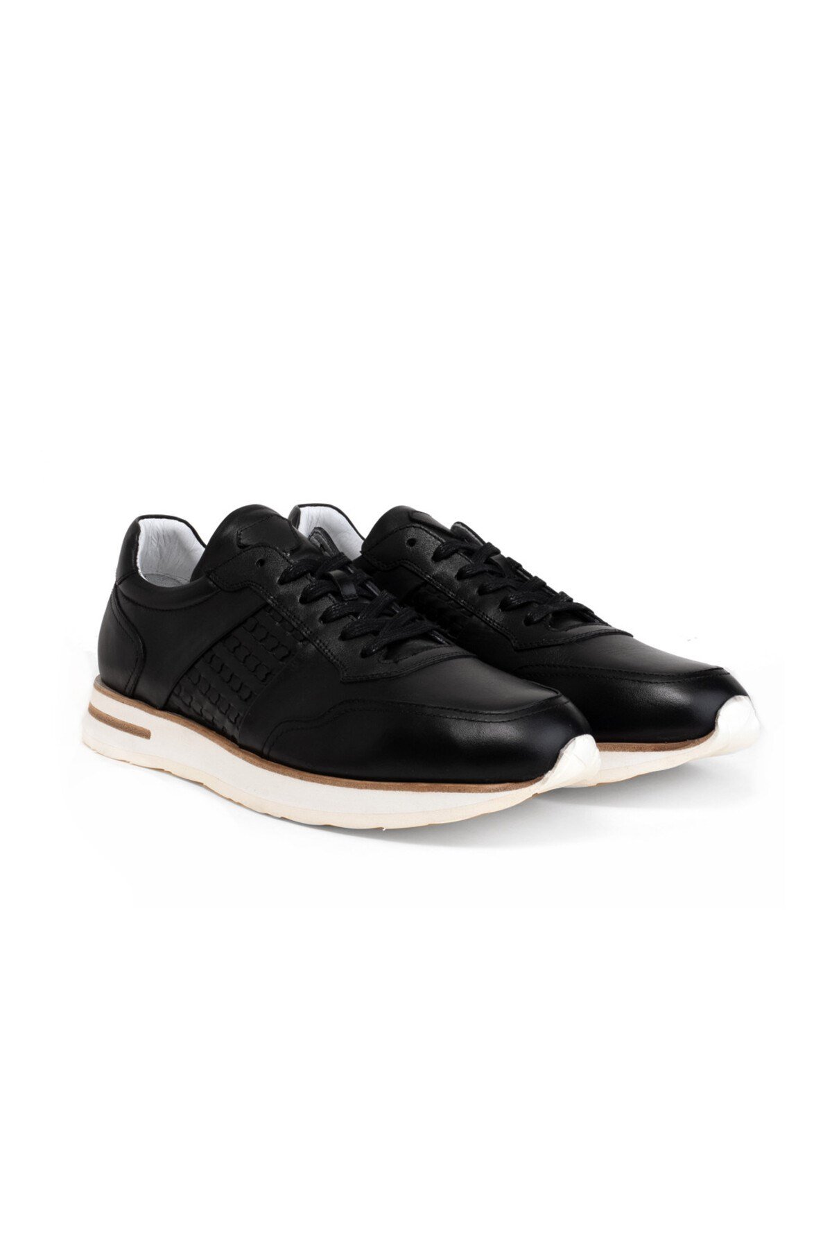 Siyah Örgülü Erkek Sneaker Ayakkabı