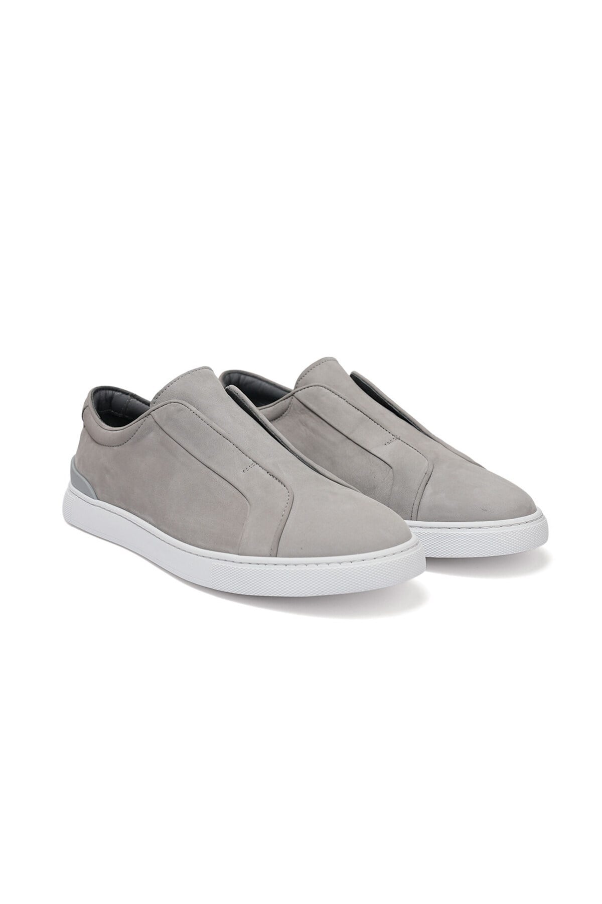 Toka Detaylı Gri Deri Erkek Sneaker Ayakkabı