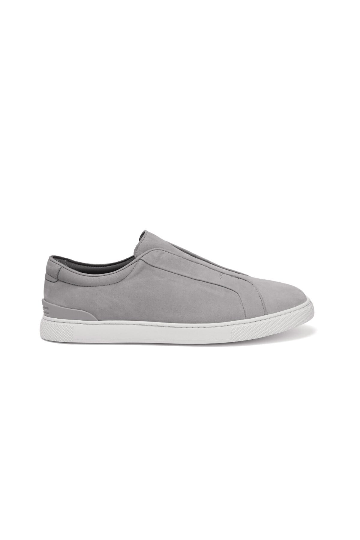 Toka Detaylı Gri Deri Erkek Sneaker Ayakkabı