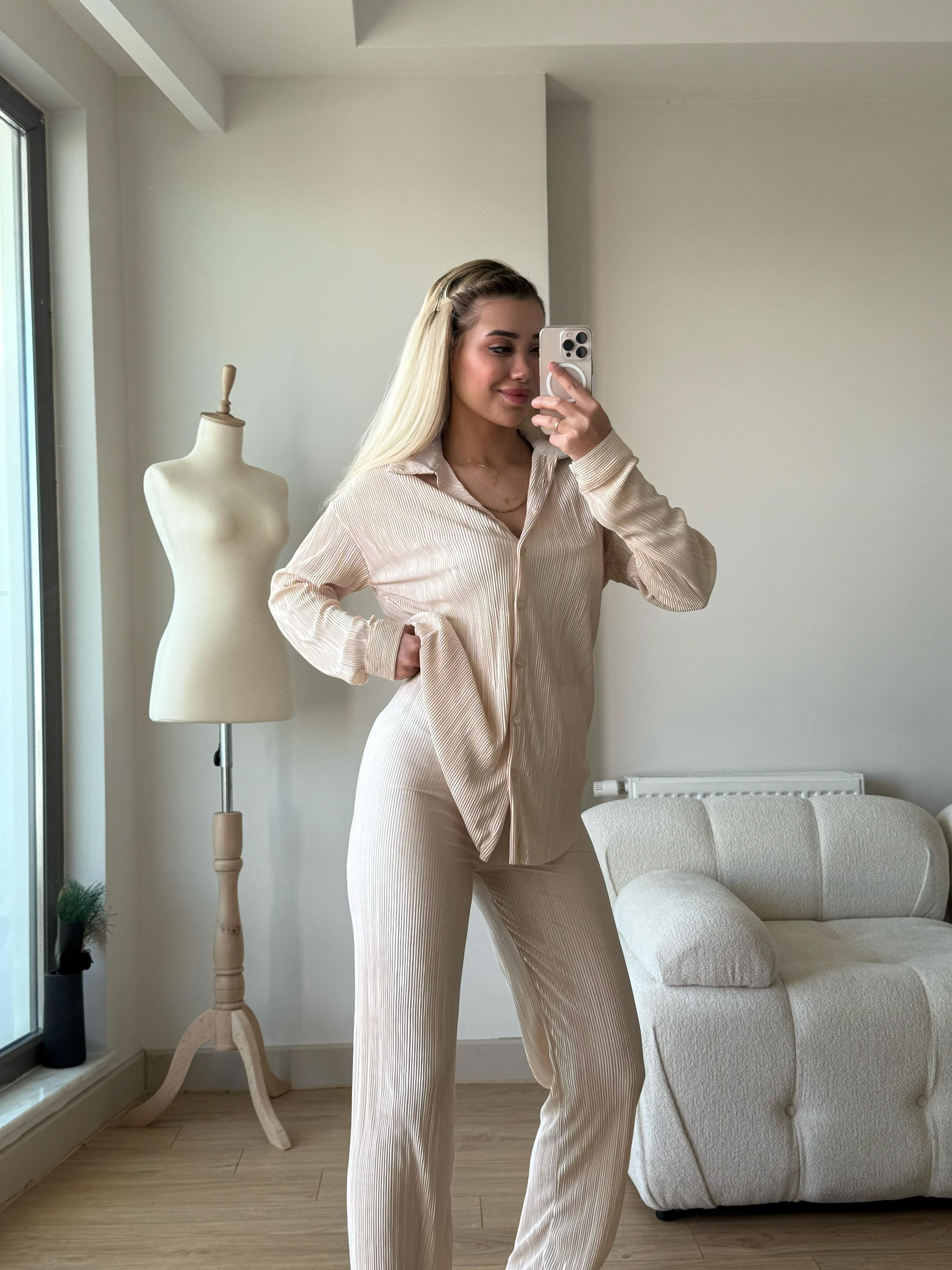 Fitilli takım krem