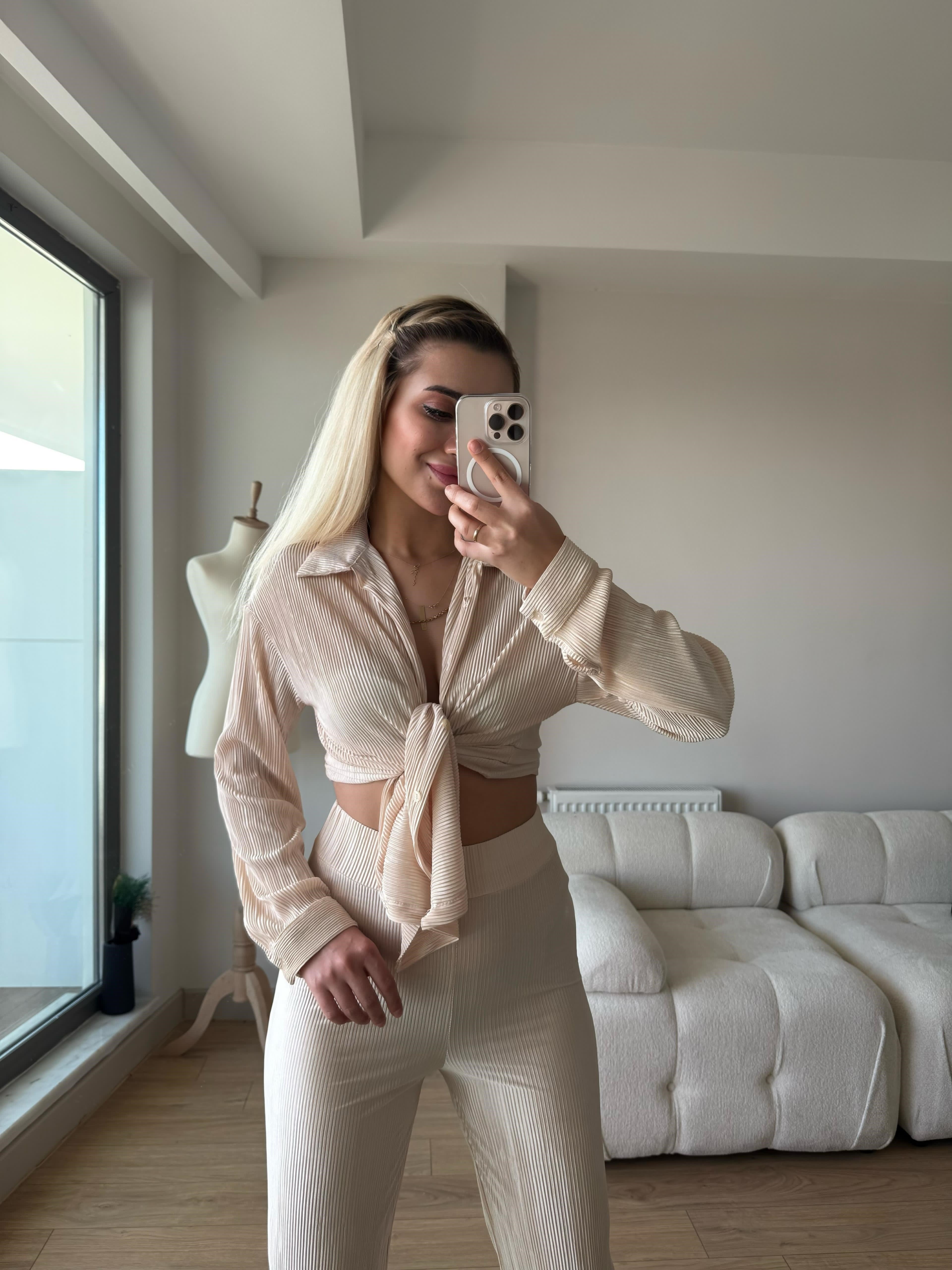 Fitilli takım krem