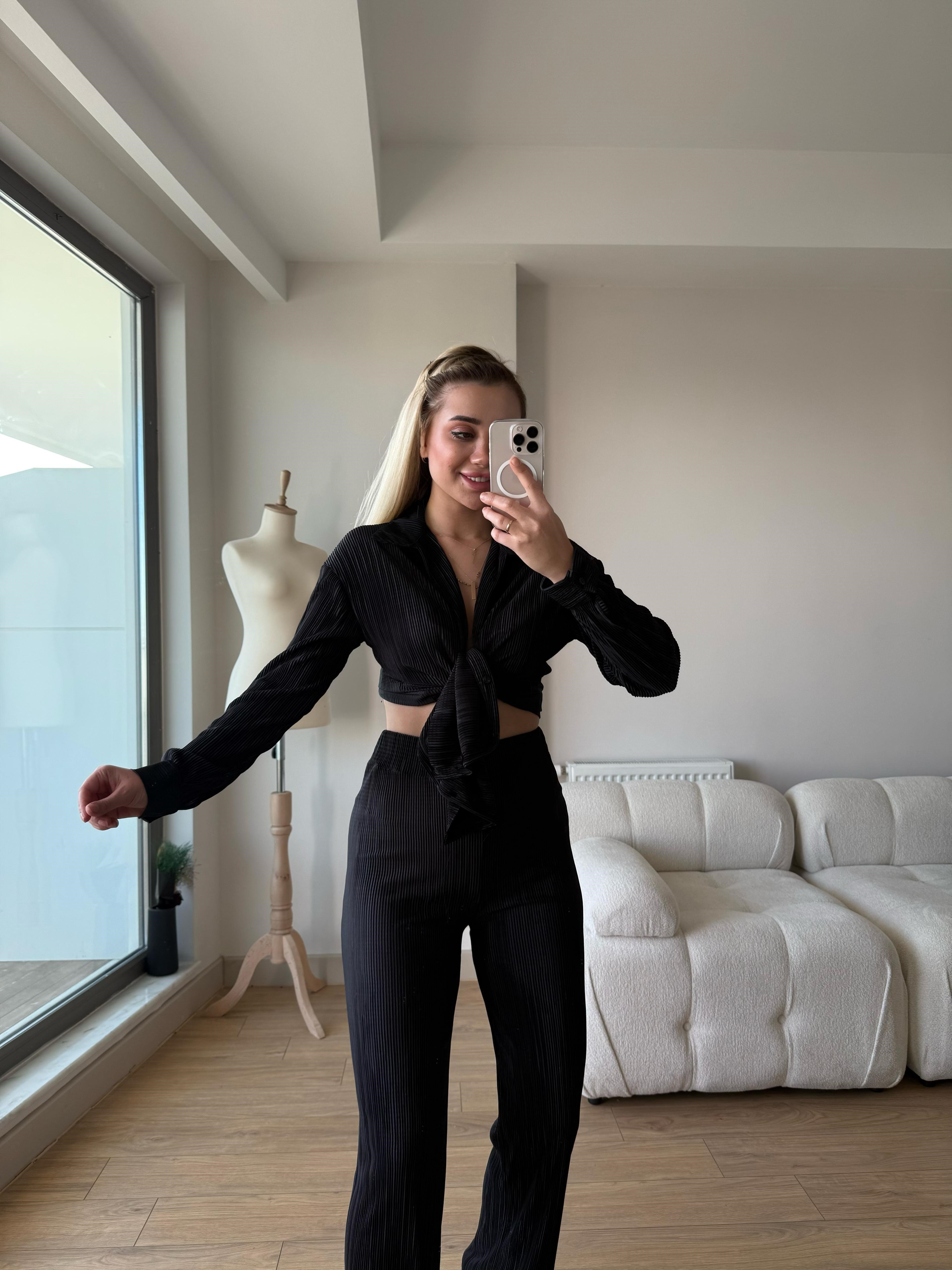 Fitilli takım siyah