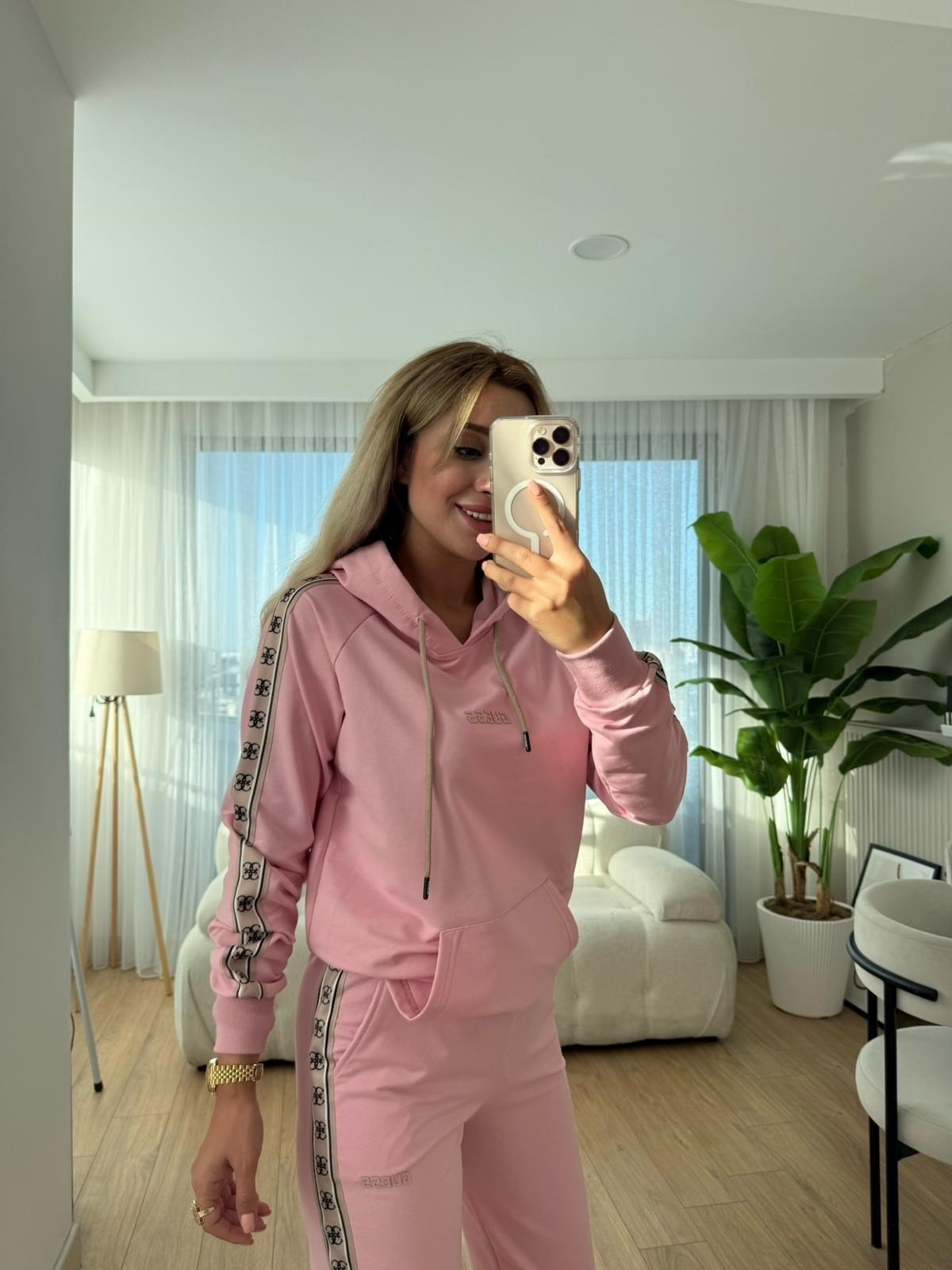 Girl kapşonlu pembe