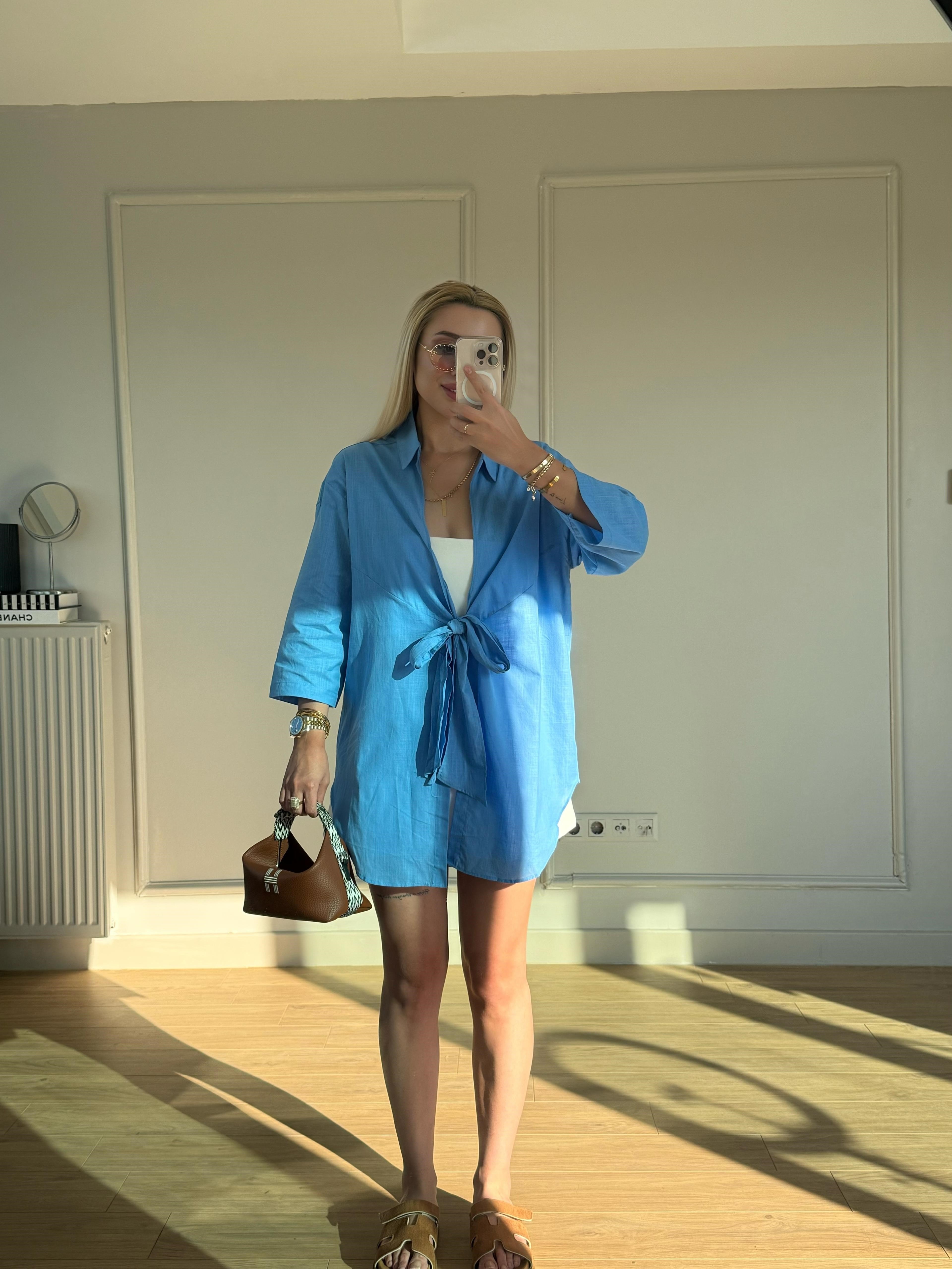 Kimono gömlek mavi