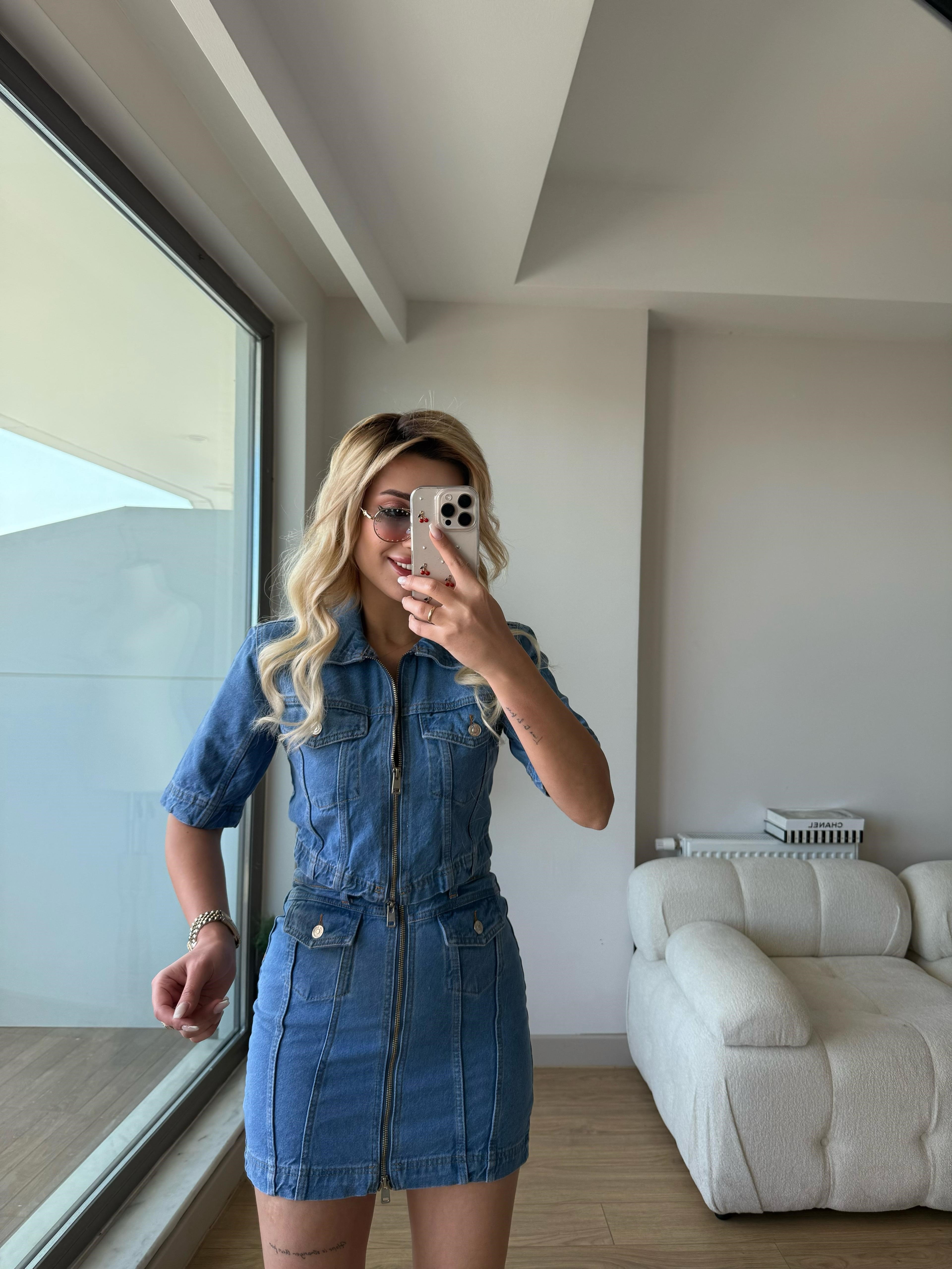 Kot etek takım mavi
