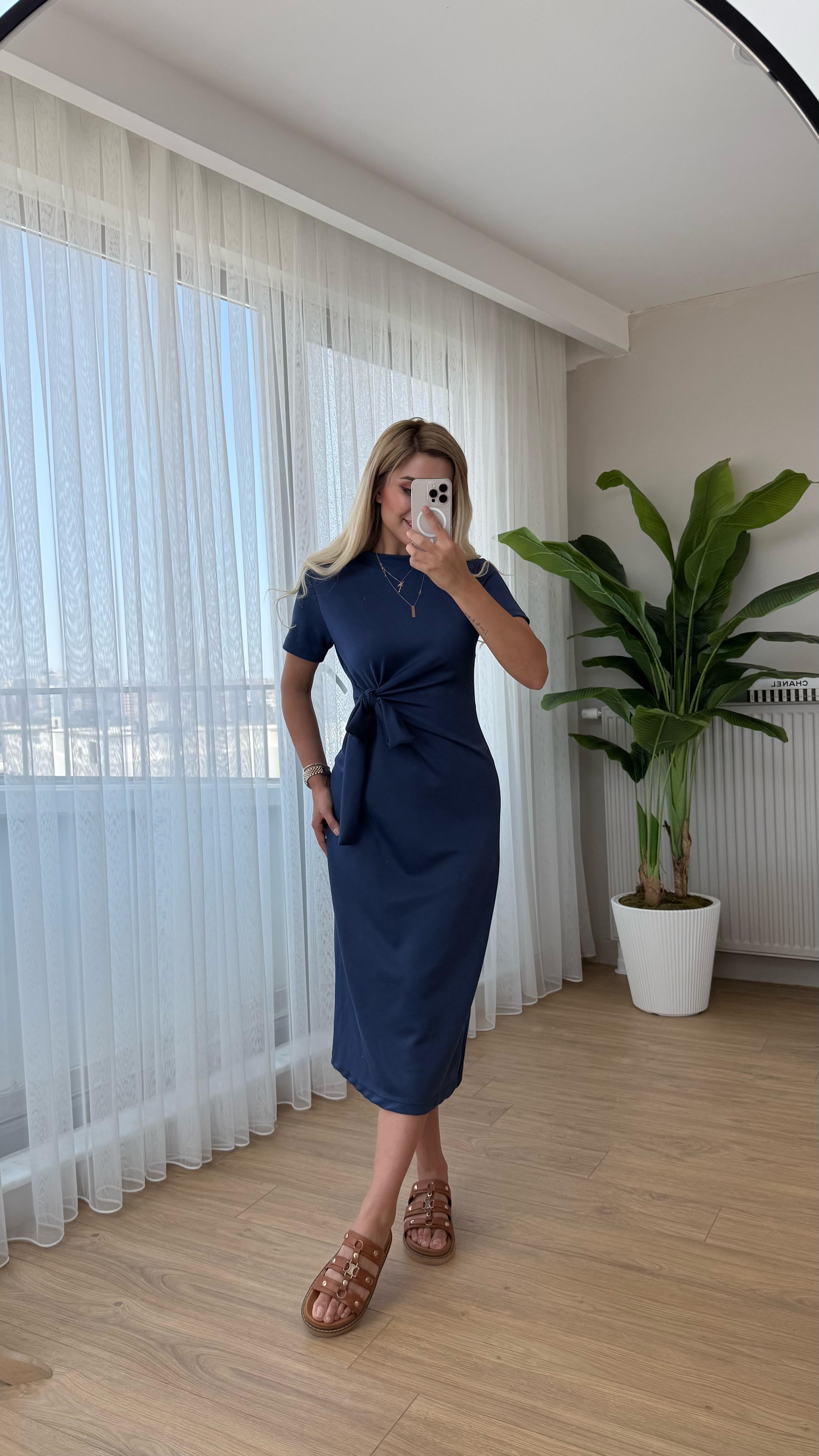 Modal elbise indigo