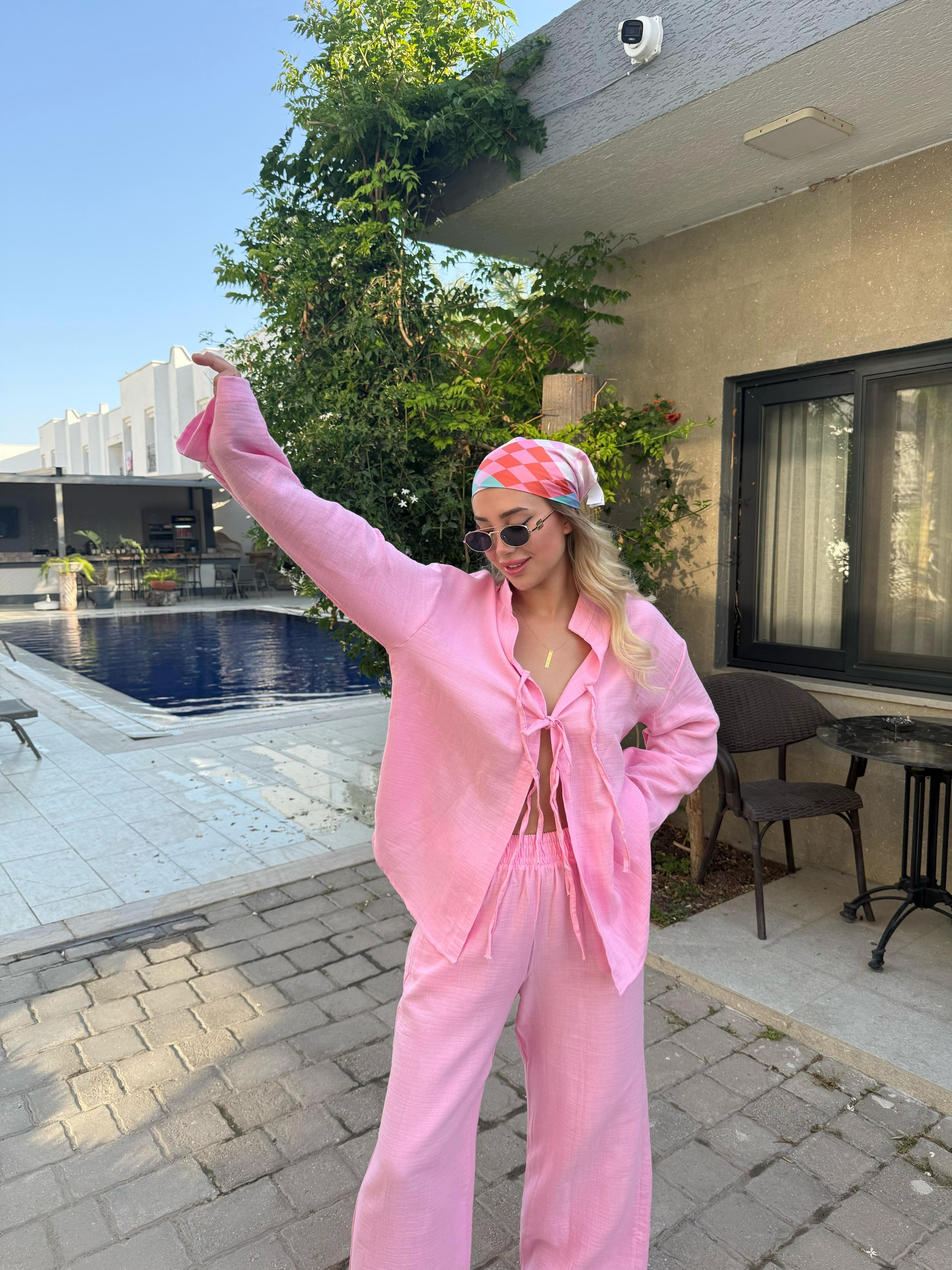 Müslin takım pembe
