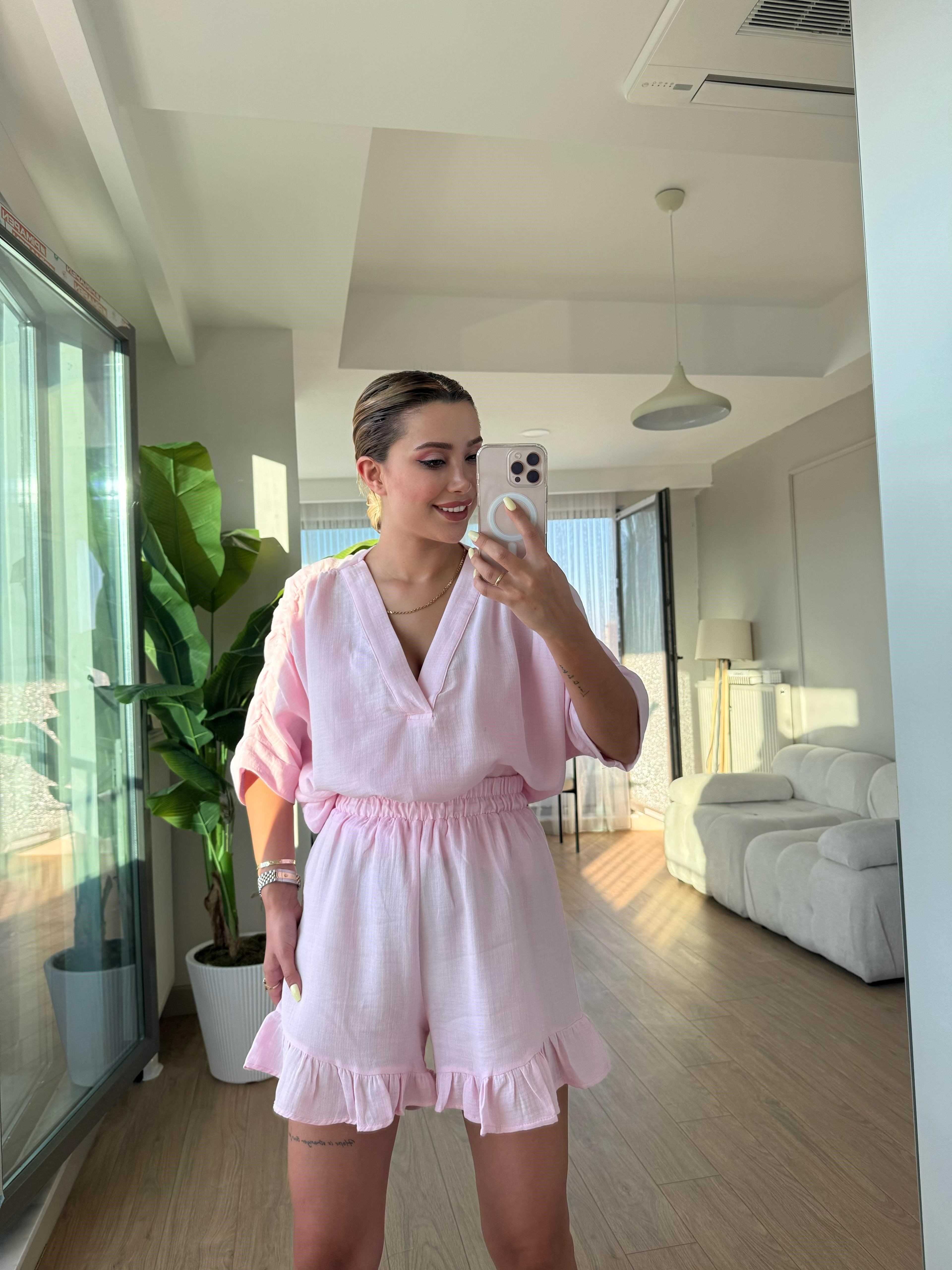 Müslin takım pembe