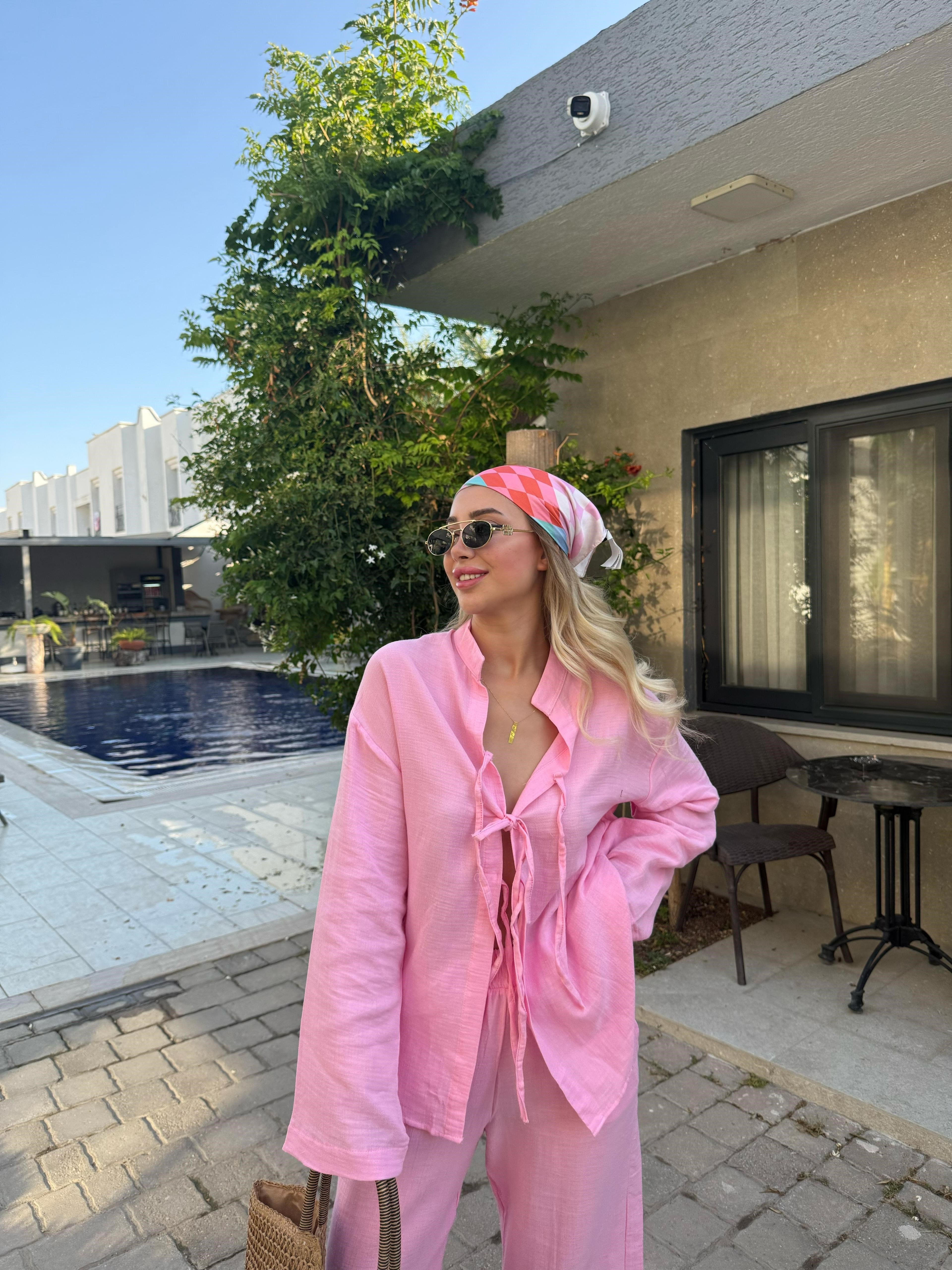 Müslin takım pembe