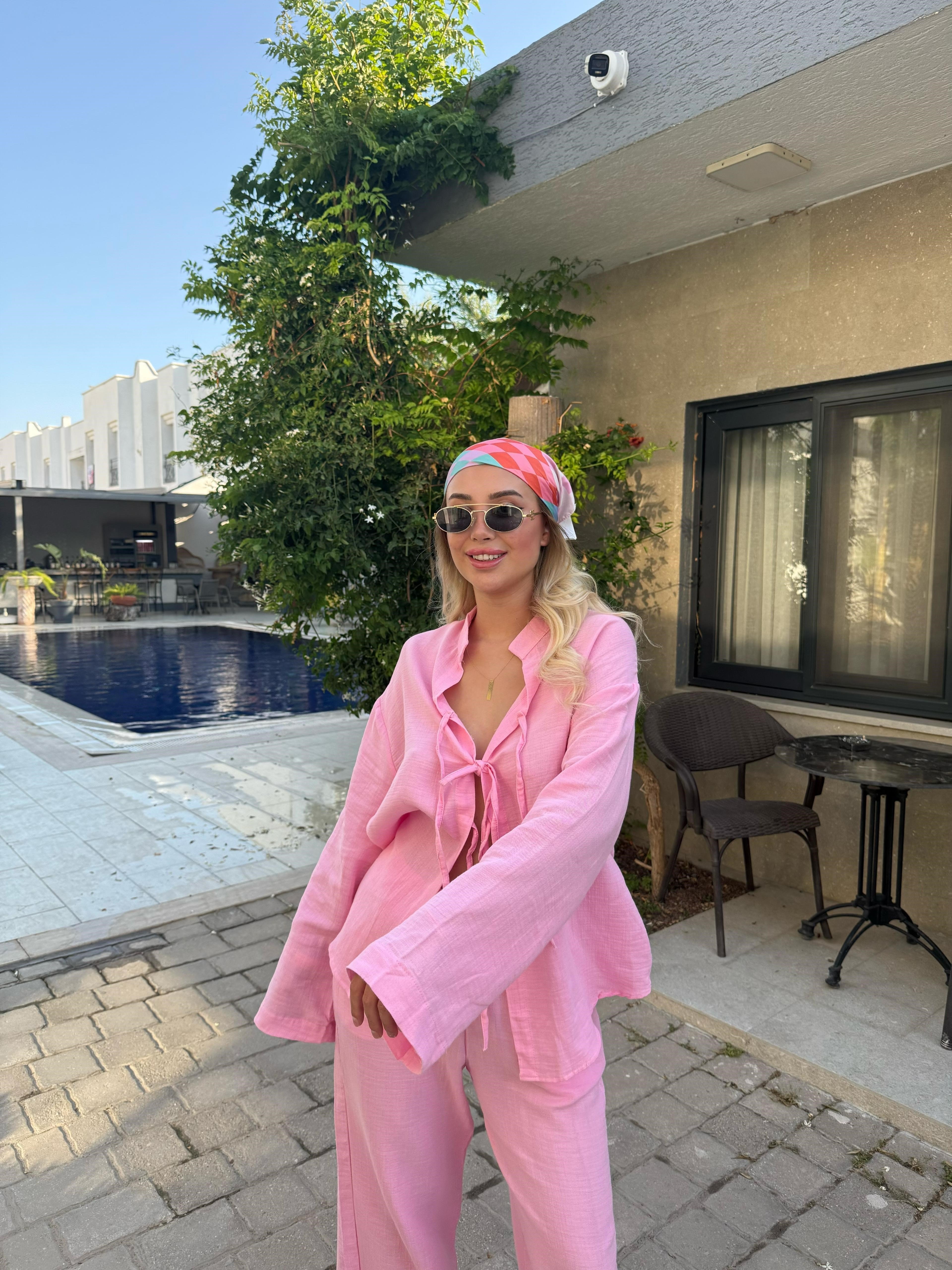 Müslin takım pembe