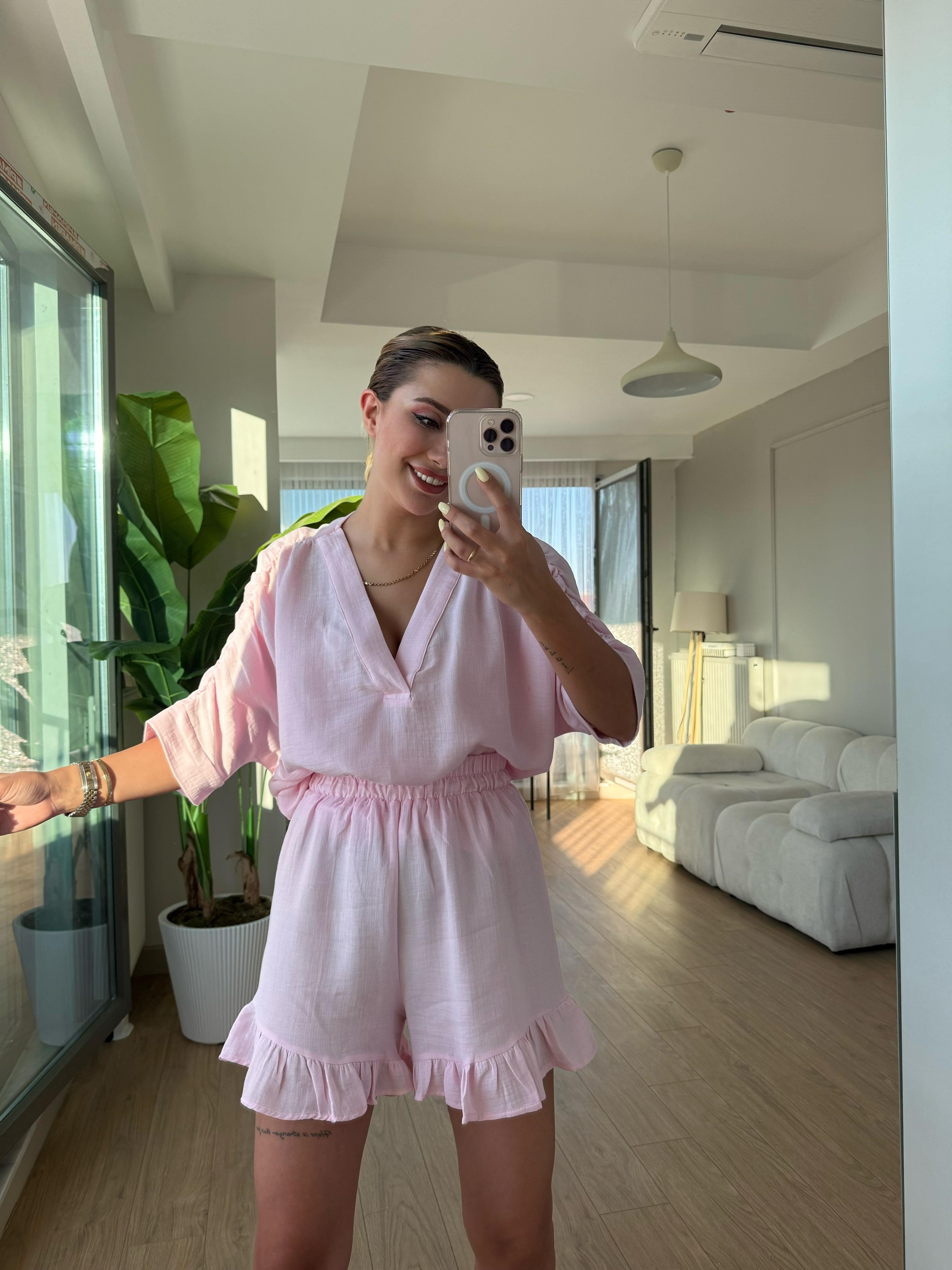 Müslin takım pembe