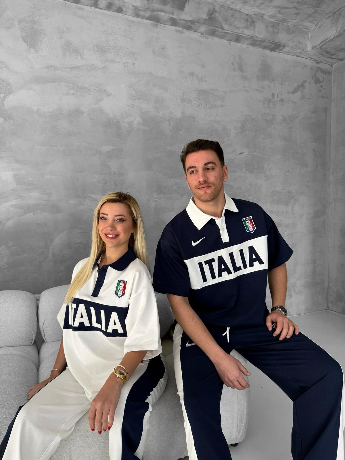 Nakışlı italy takım beyaz