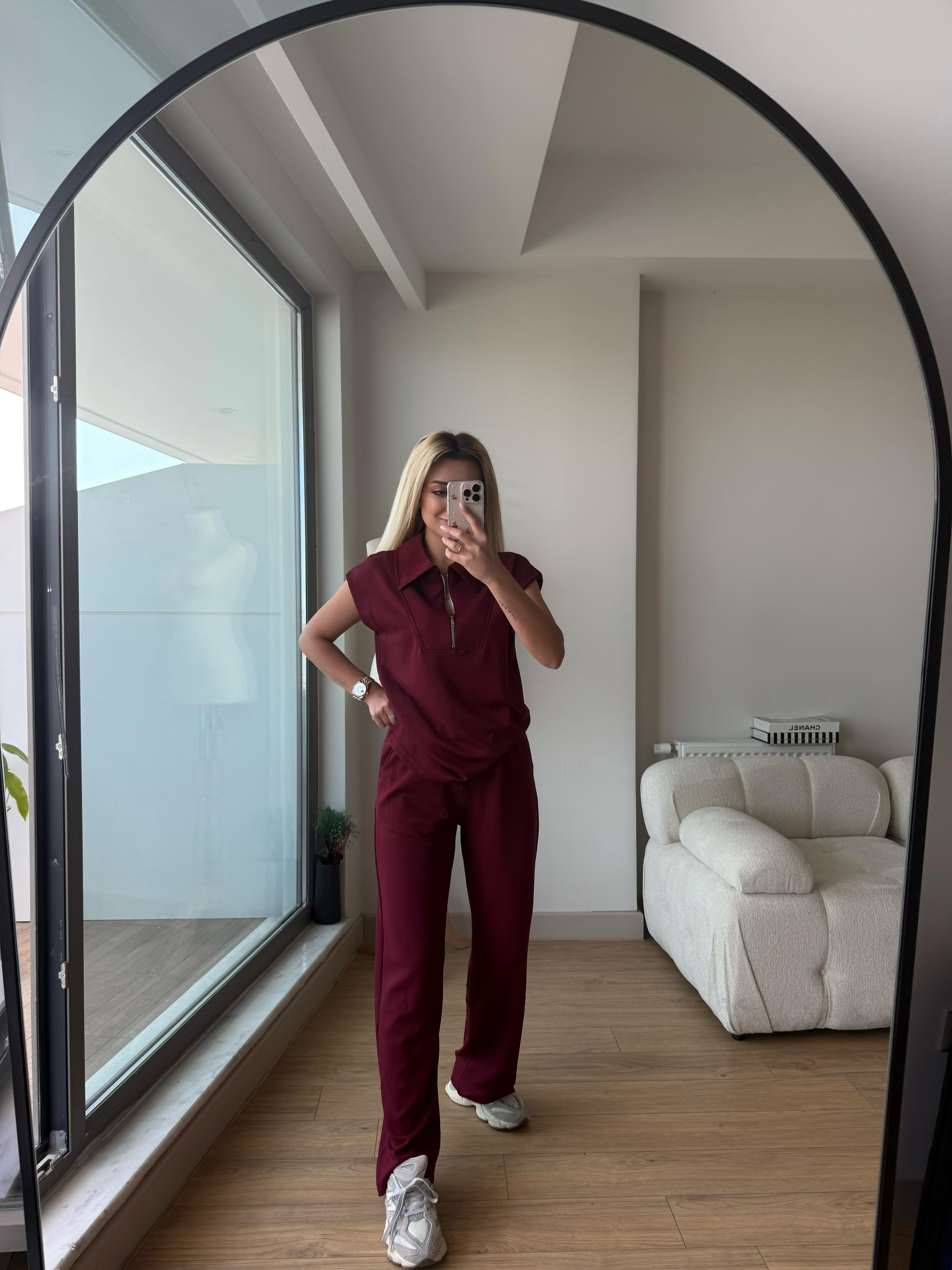 Oys yelek takım bordo