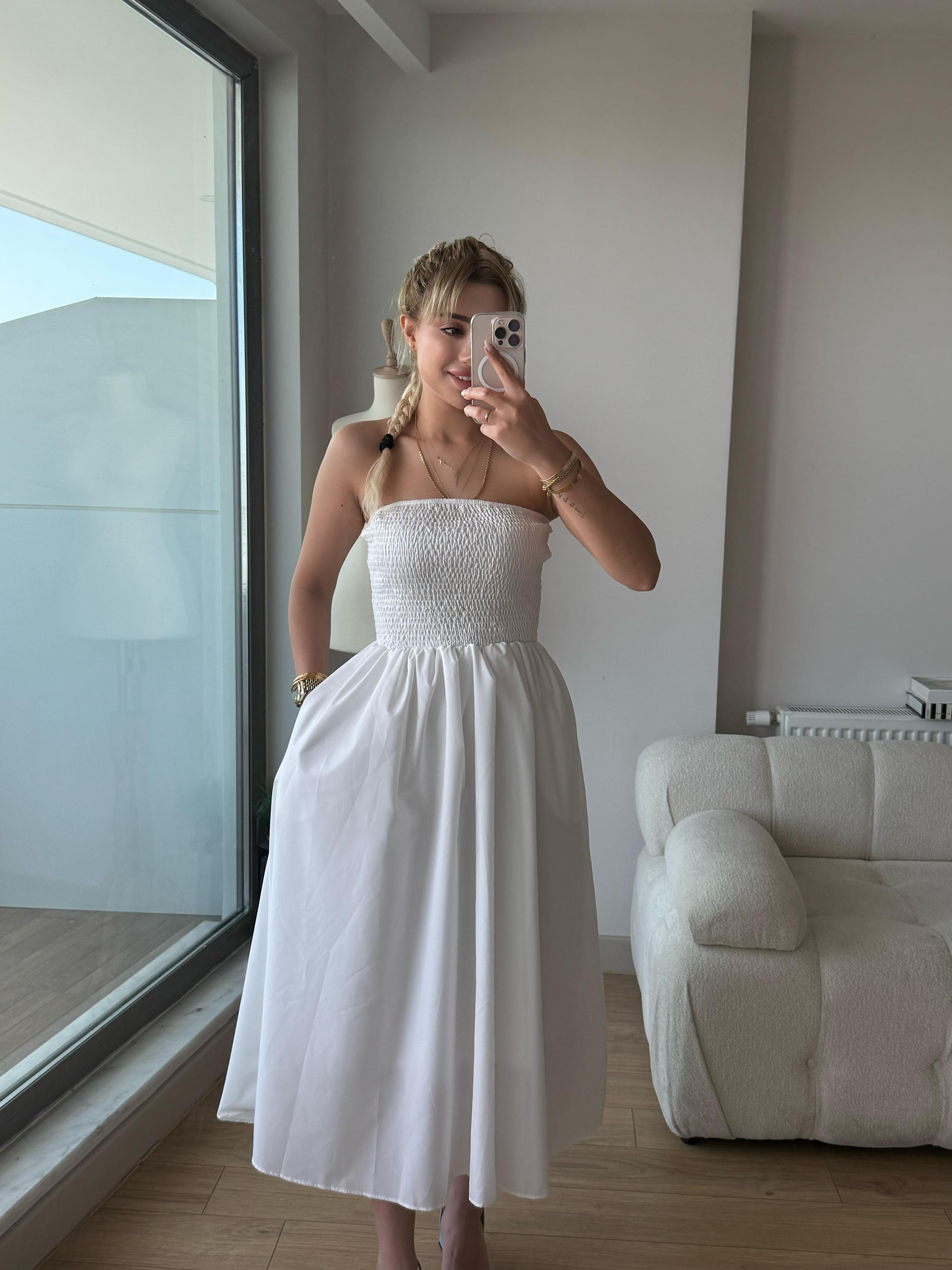 Prenses elbise beyaz