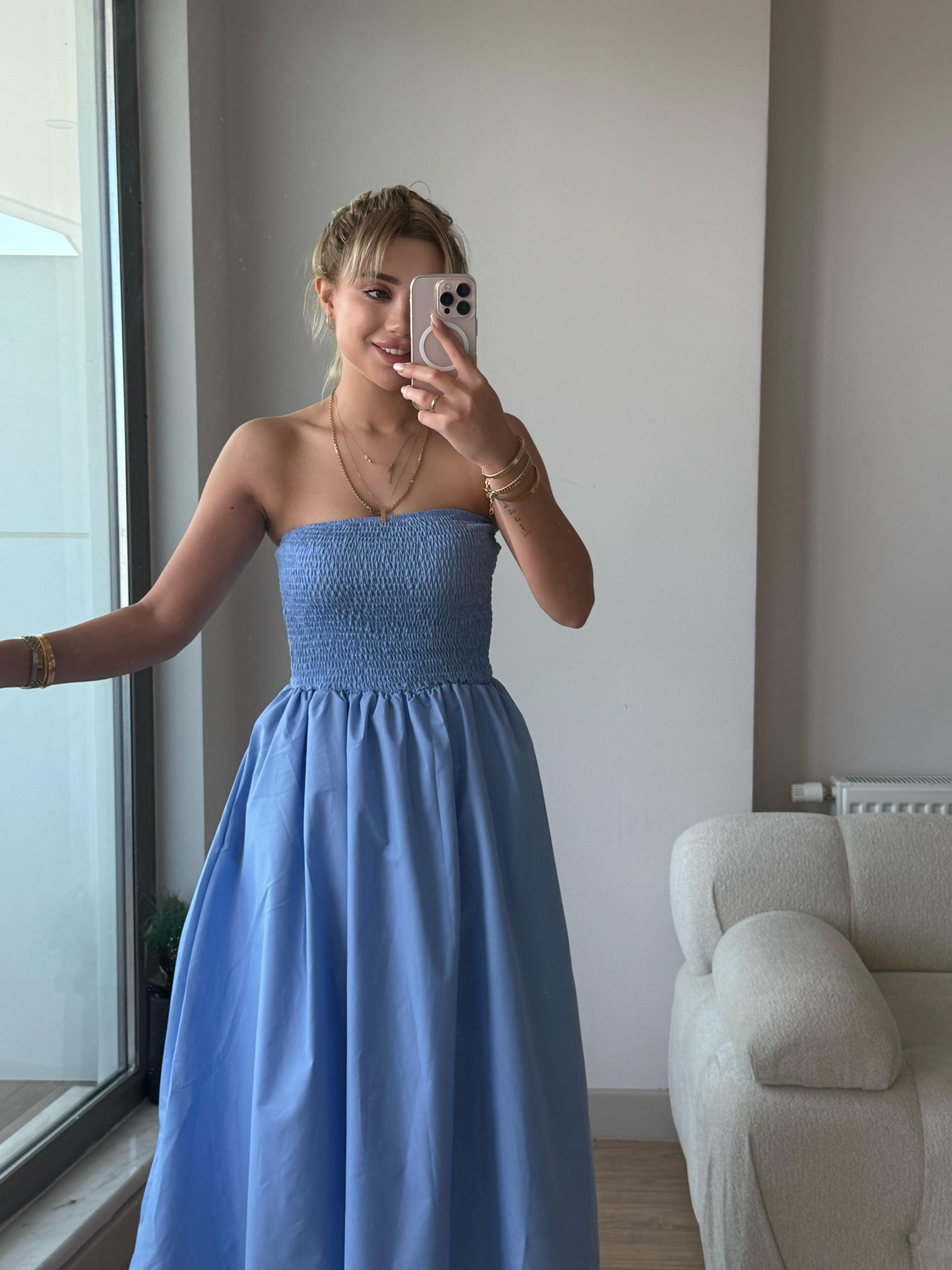 Prenses elbise mavi