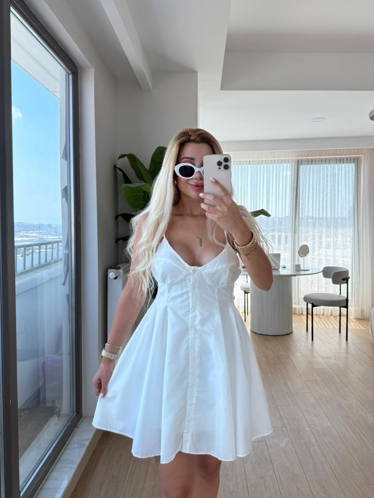 Tanyel elbise beyaz